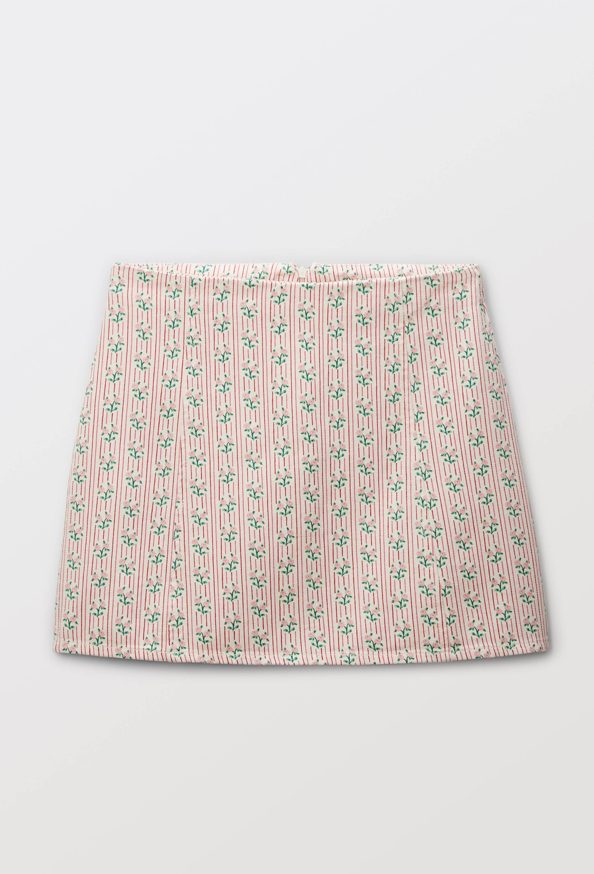 Jupe courte &agrave; motifs en coton, Beige clair, large image number 2.0