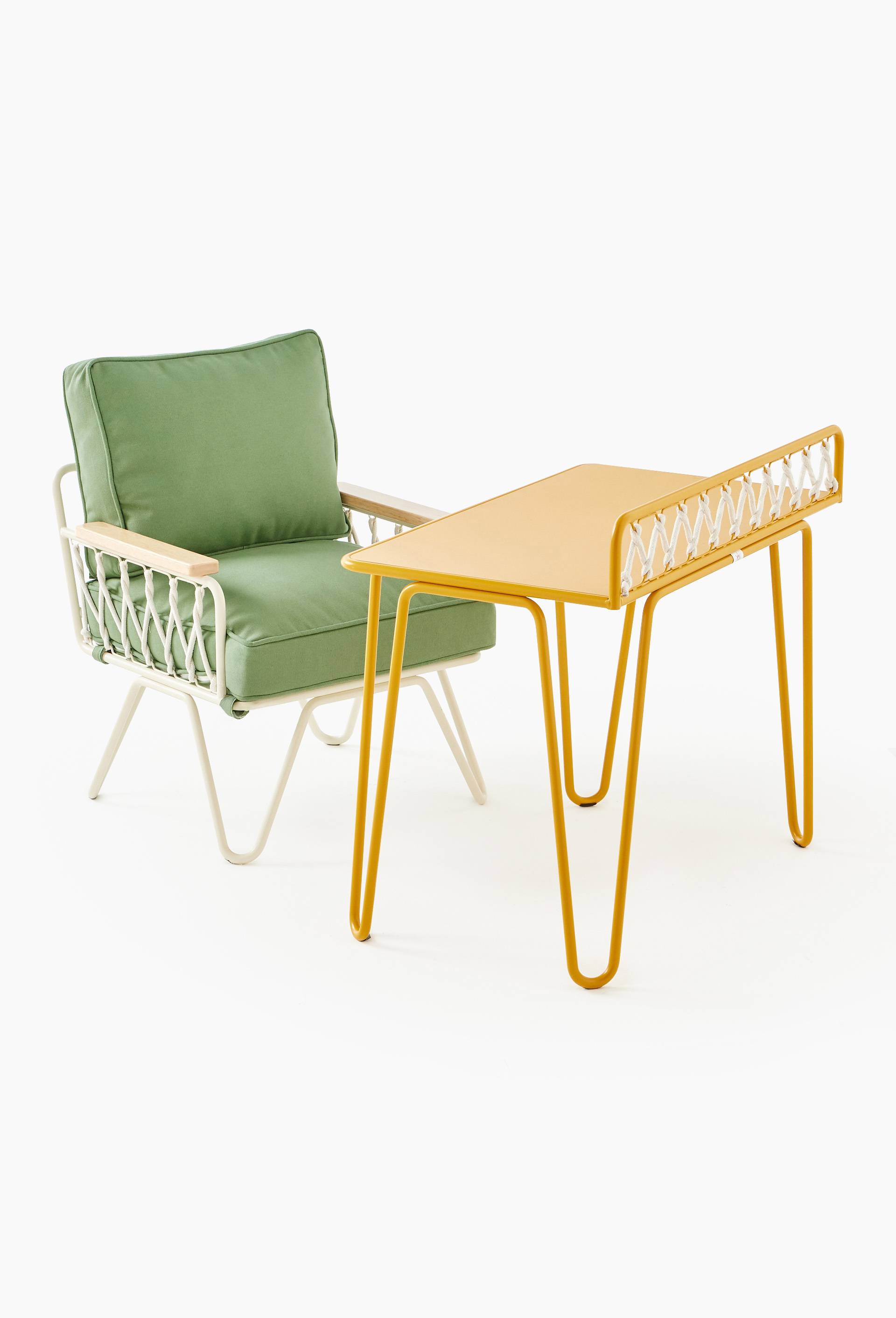 Fauteuil croisette enfant, en m&eacute;tal et coton - HONORE X MONOPRIX - Exclusivit&eacute; web, Multicolore, large image number 2.0
