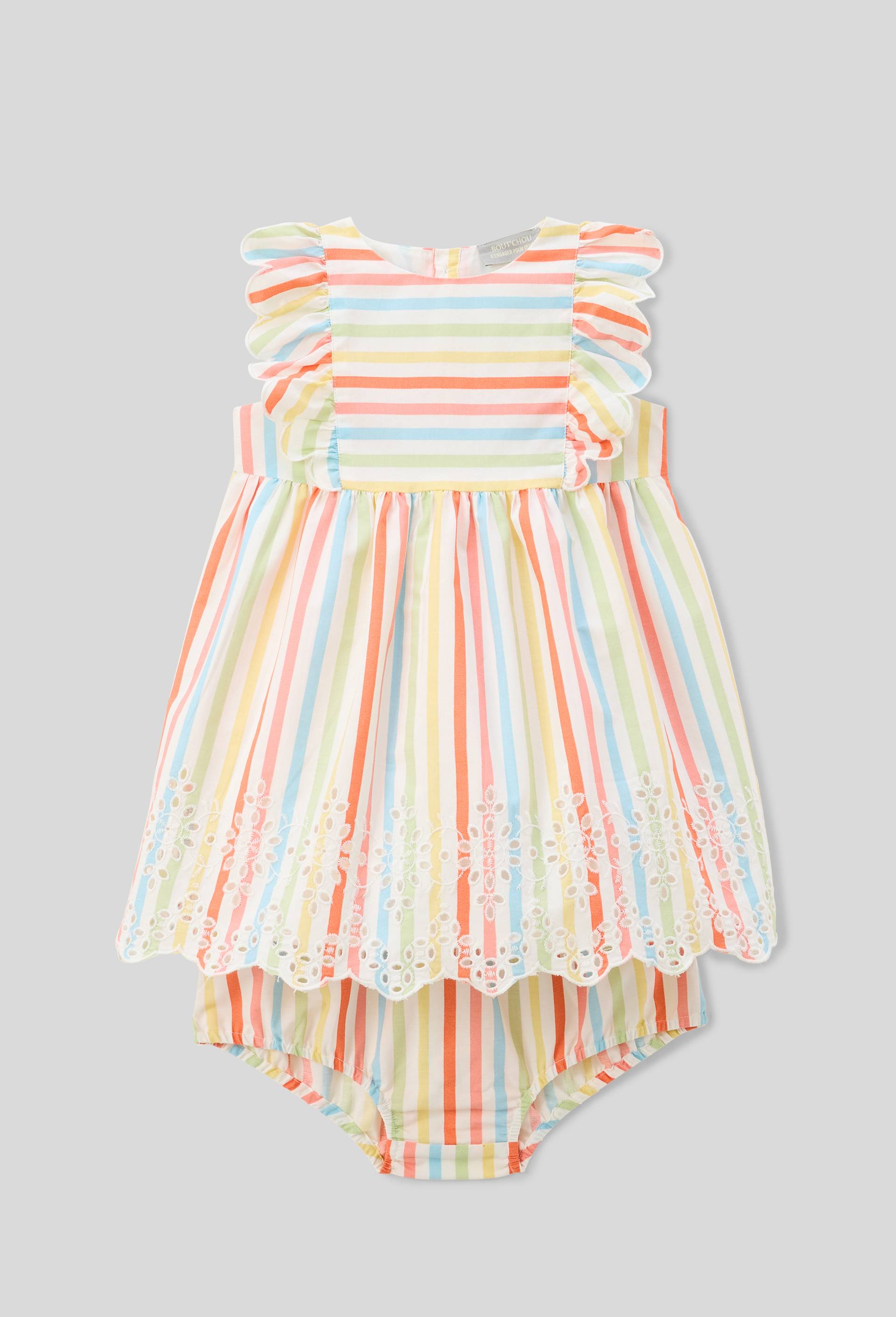 Robe rayée en coton BIO GOTS, Beige clair, large image number 2