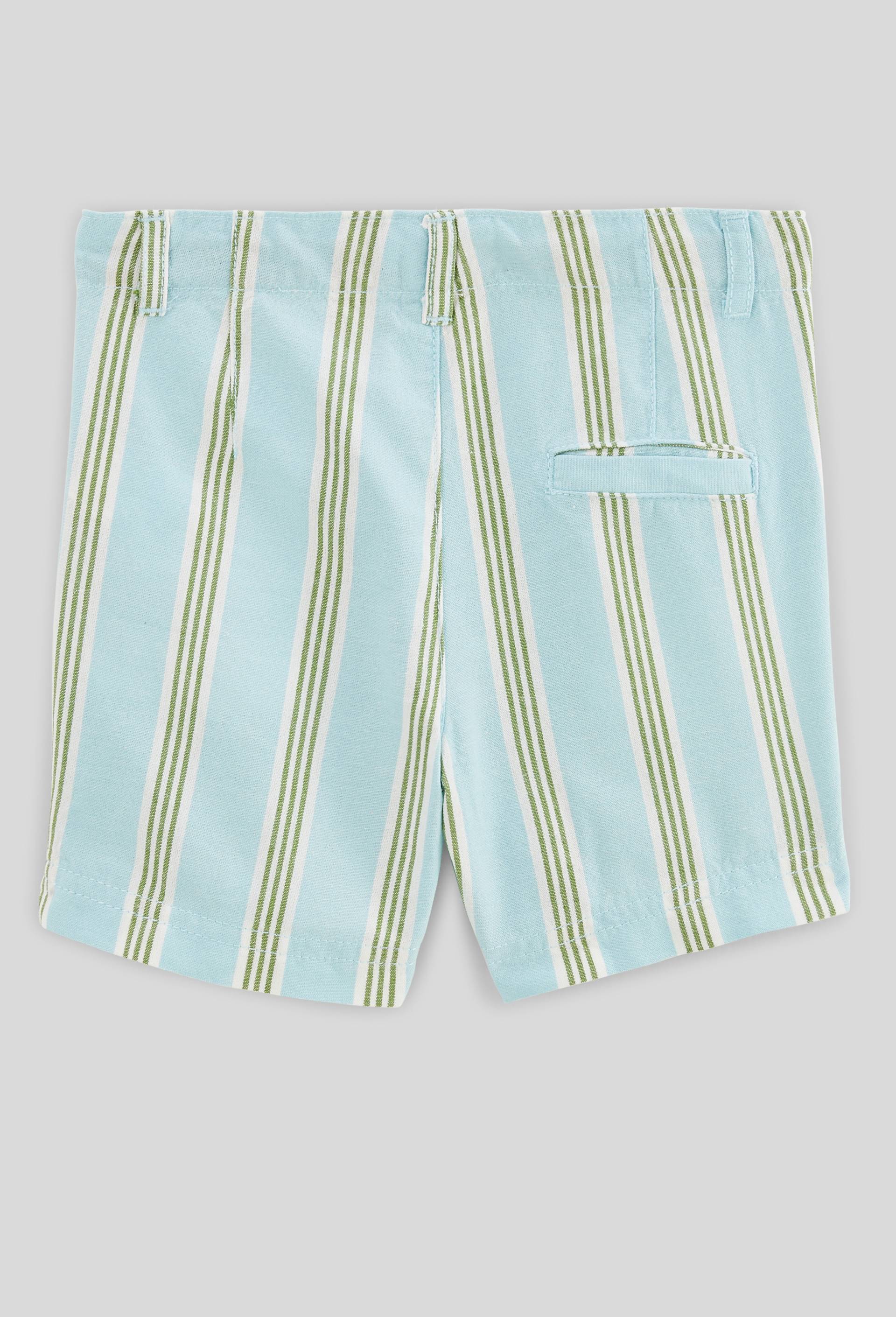 Short rayé en coton BIO GOTS, Bleu, large image number 1