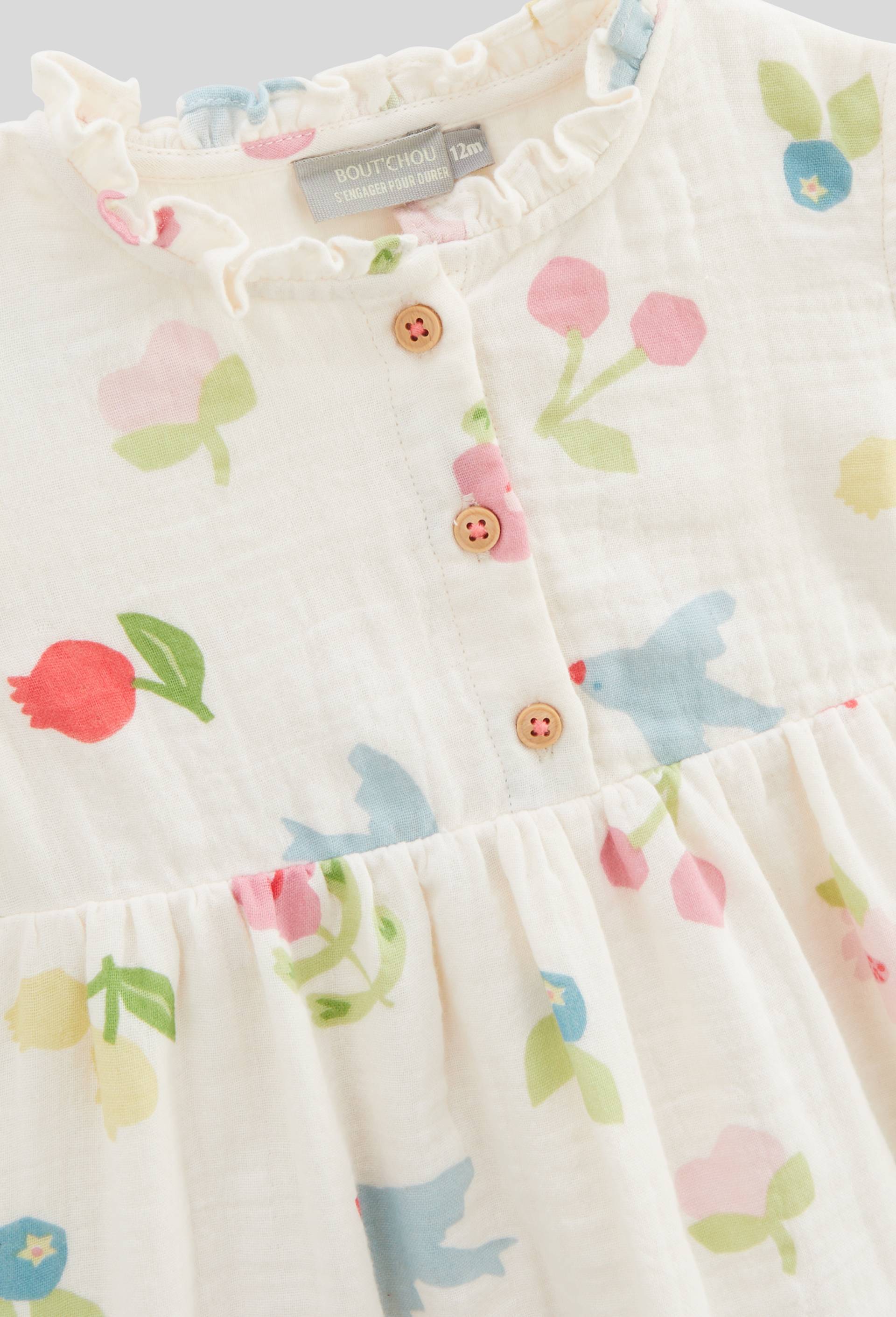 Robe avec bloomer imprimés en coton BIO GOTS, Beige clair, large image number 2