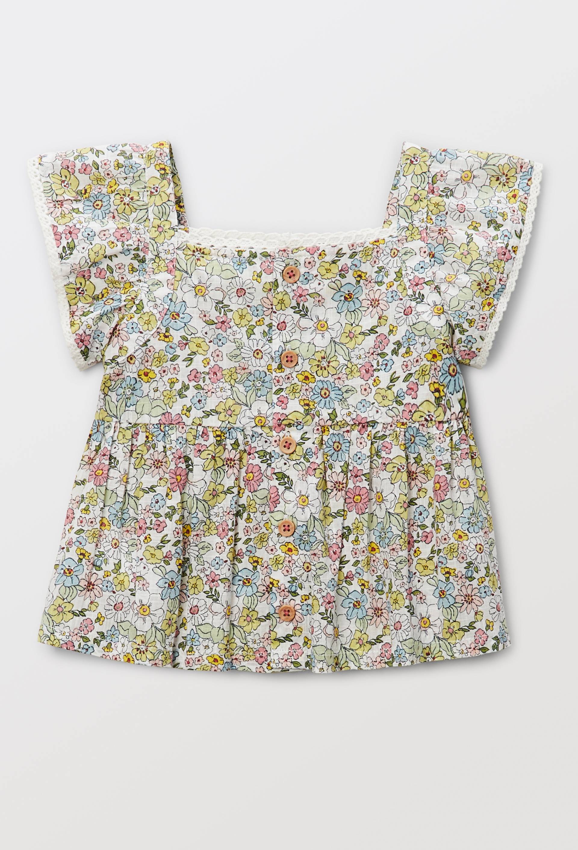 Blouse sans manches imprim&eacute;e en coton BIO GOTS, Ecru, large image number 1.0