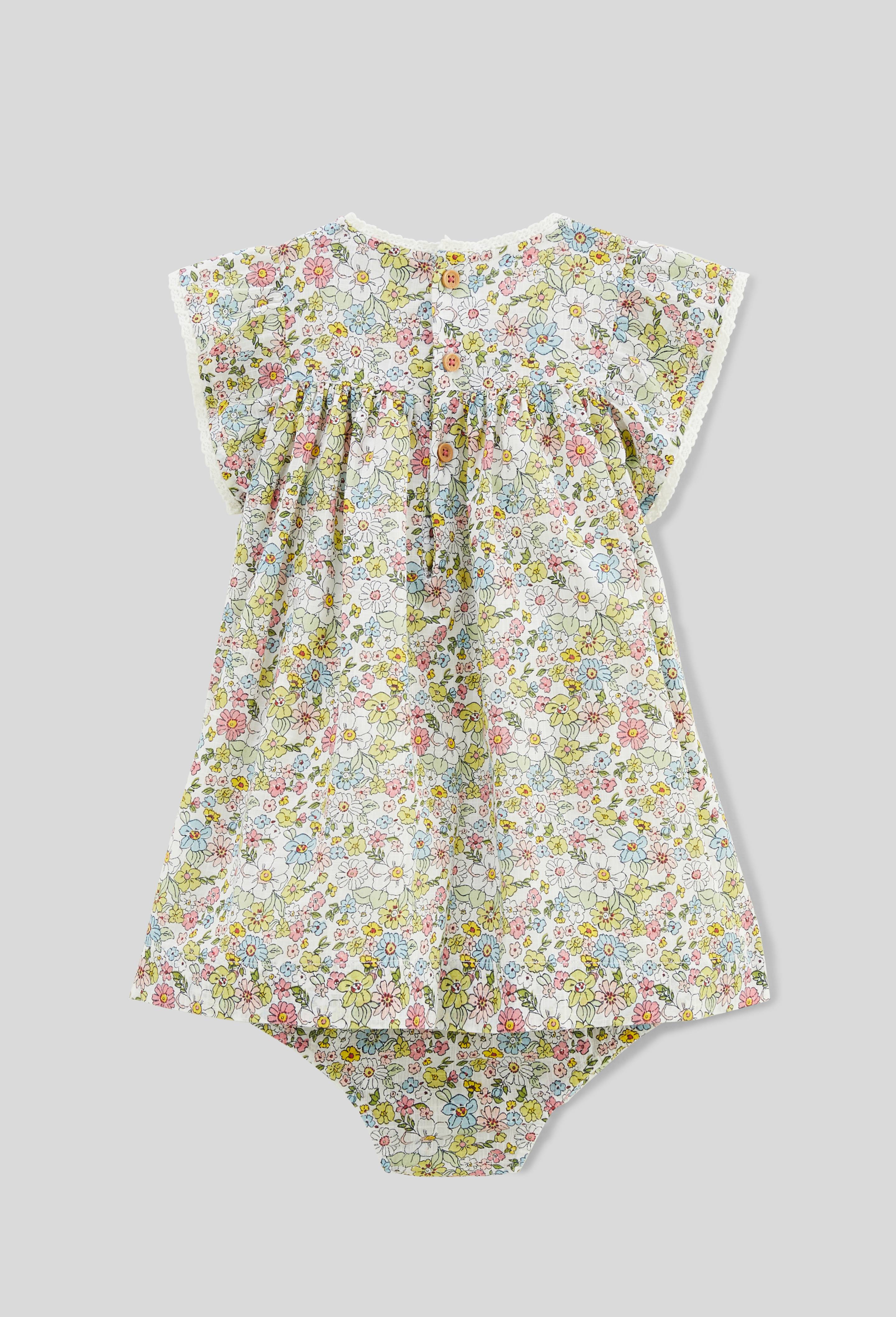 Robe avec bloomer imprimés en coton BIO GOTS, Ecru, large image number 1
