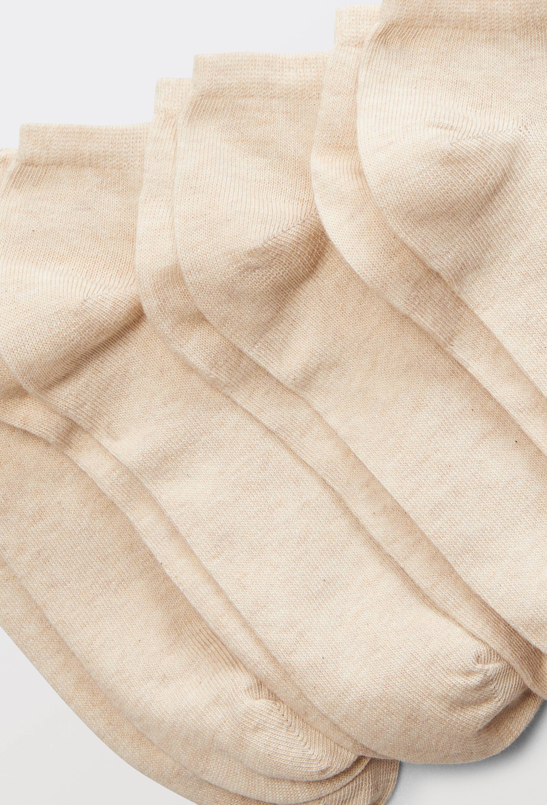 Lot de 4 paires de mini-socquettes unies en coton, Beige, large image number 1