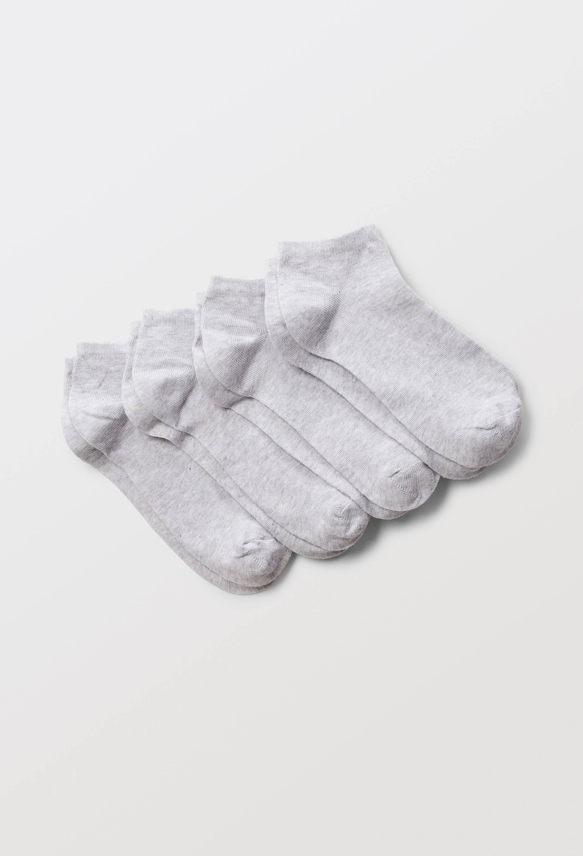 Lot de 4 paires de mini-socquettes unies en coton, Gris, large image number 0