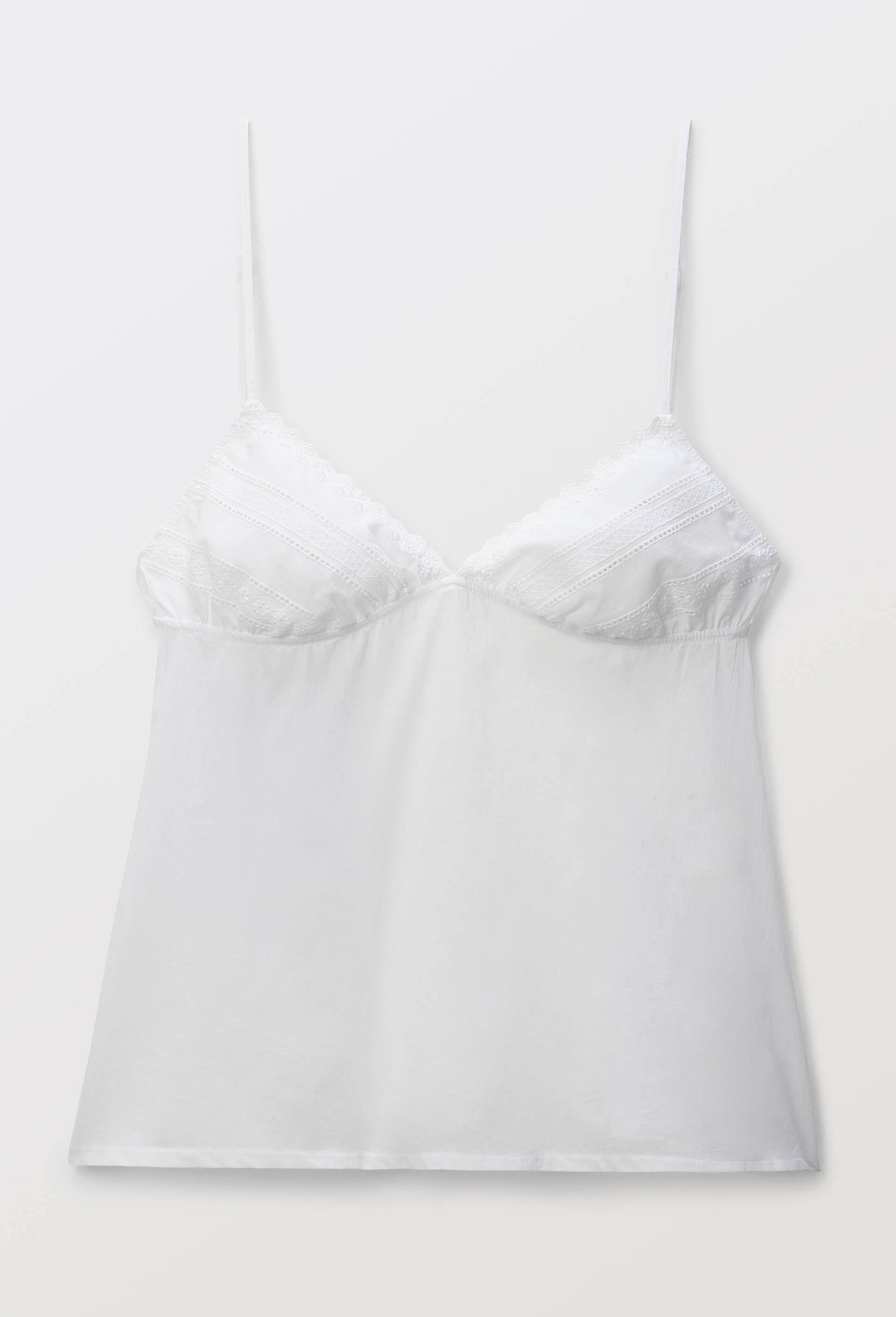 Caraco fines bretelles avec broderie anglaise en coton, Blanc, large image number 2