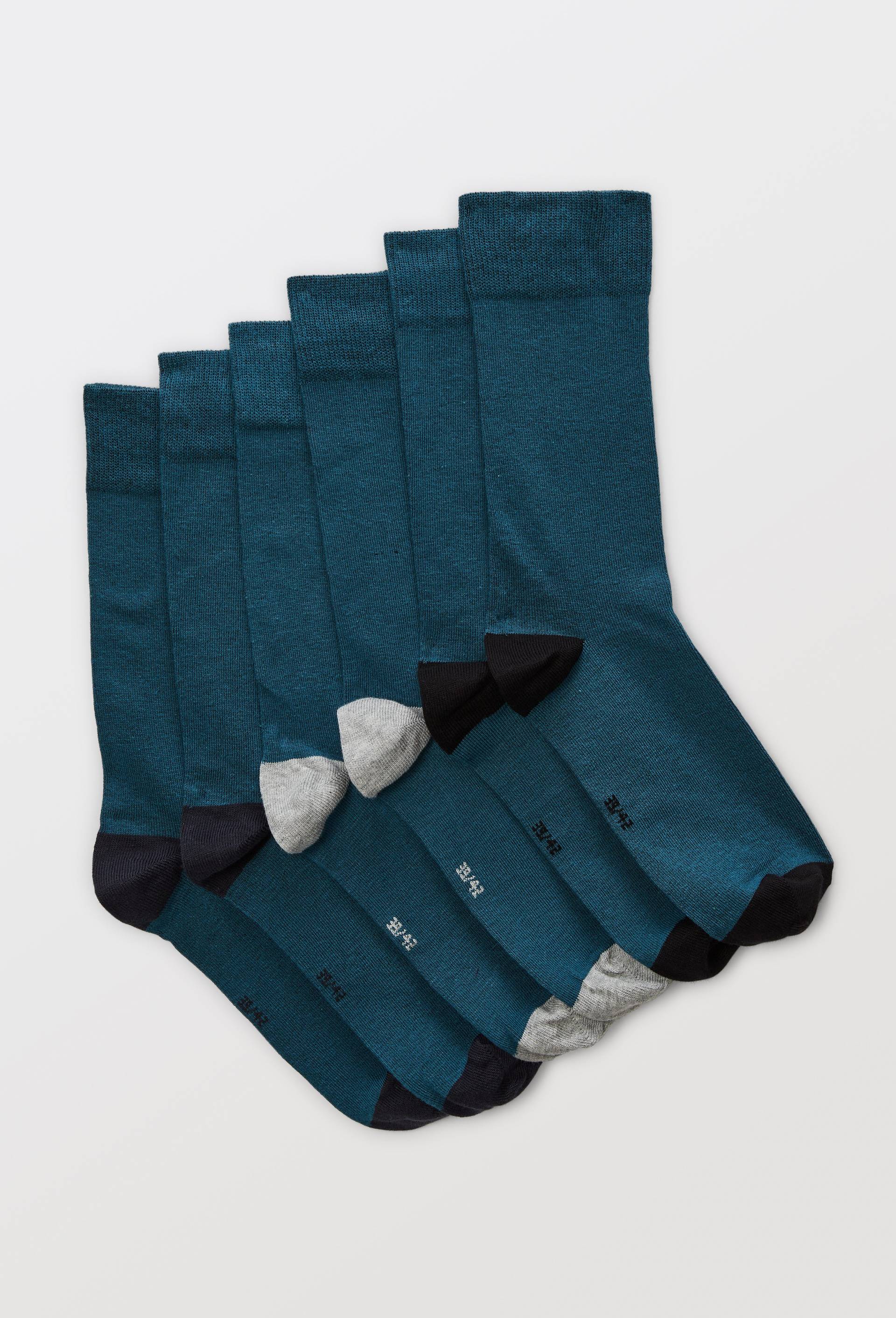 Lot de 3 paires de chaussettes fantaisie en coton, Bleu foncé, swatch image