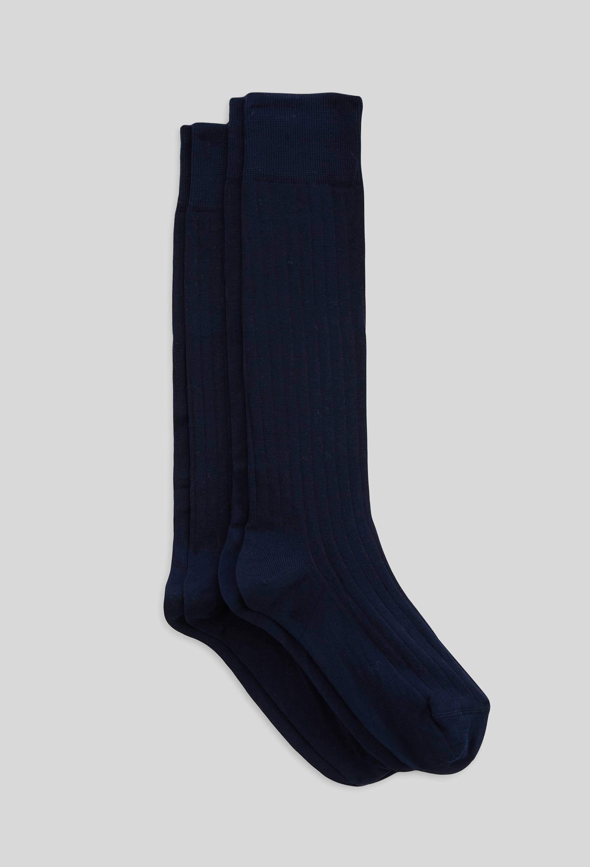 Lot de 2 mi-bas en fil d'&eacute;cosse, Bleu fonc&eacute;, swatch image