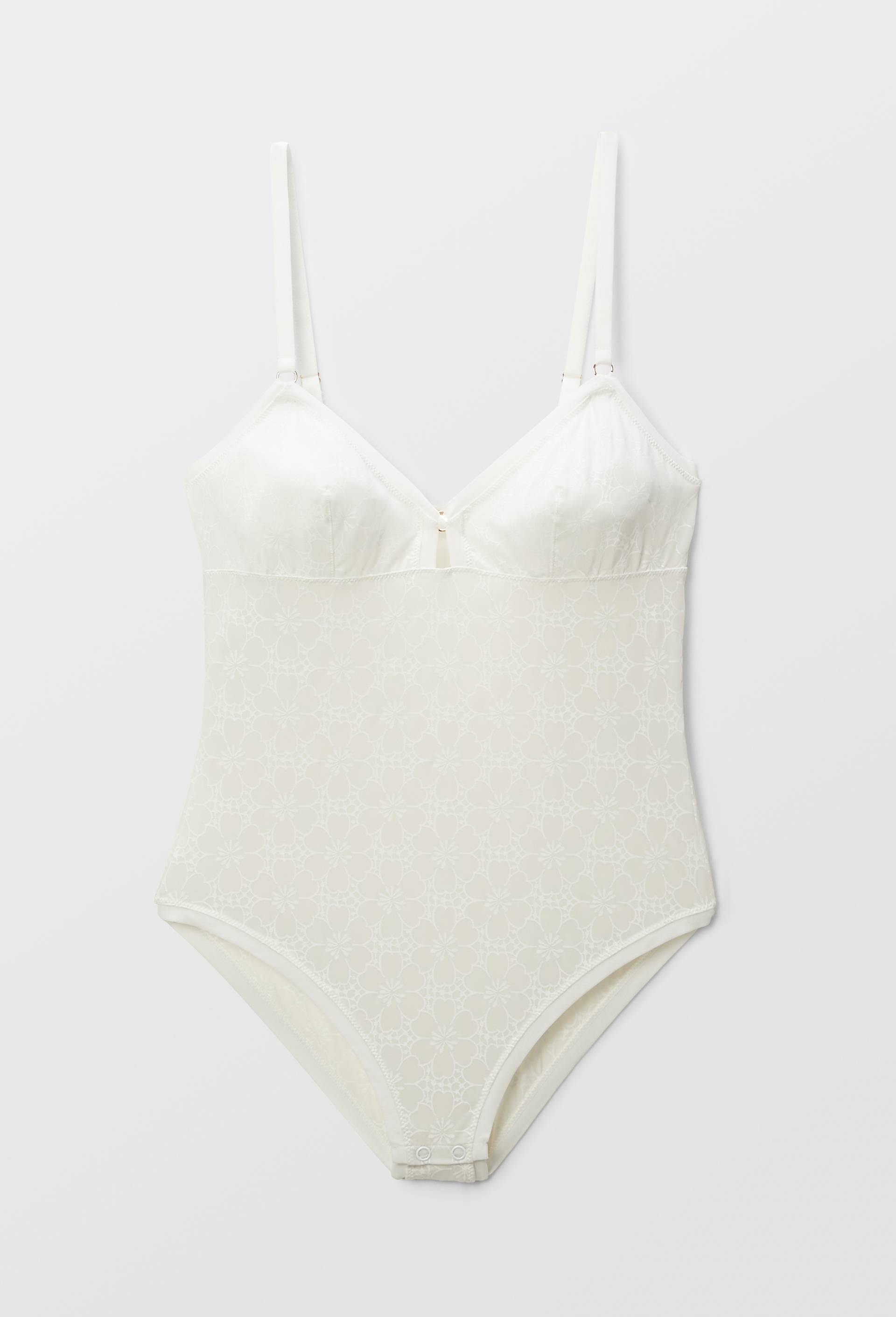 Body FLORA en microfibre imprim&eacute;e, Blanc, large image number 2