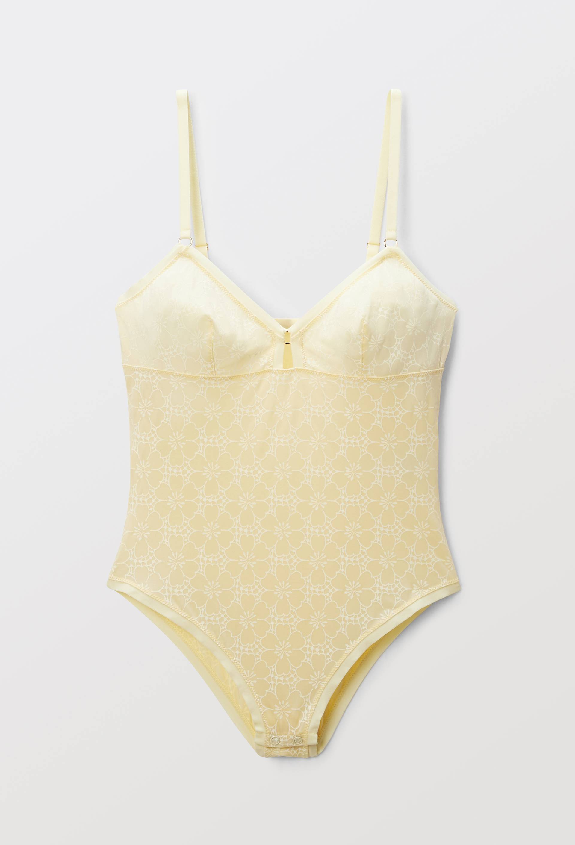 Body FLORA en microfibre imprim&eacute;e, Jaune clair, large image number 2.0