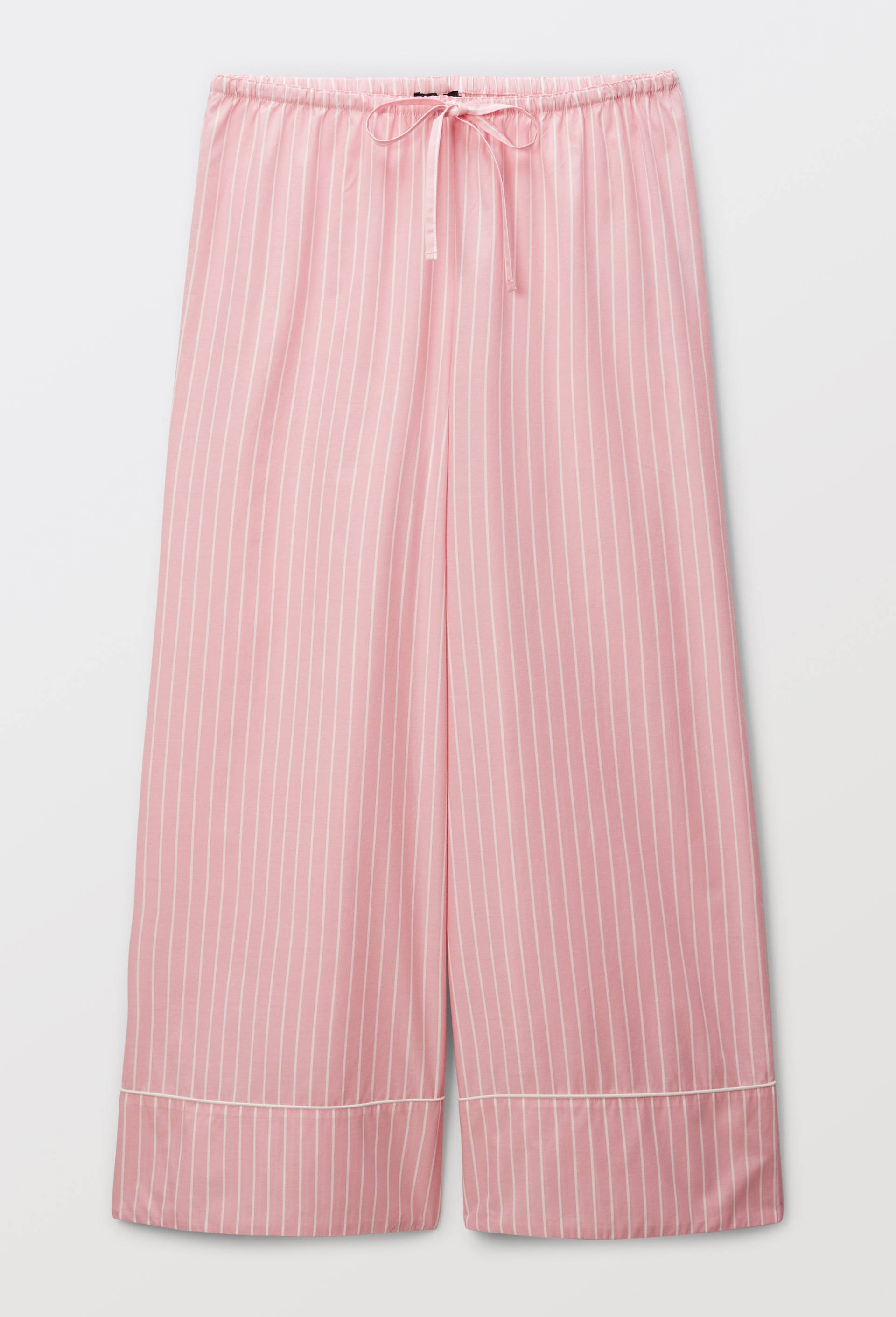 Pantalon ray&eacute; en coton bio GOTS, Rose, large image number 2.0