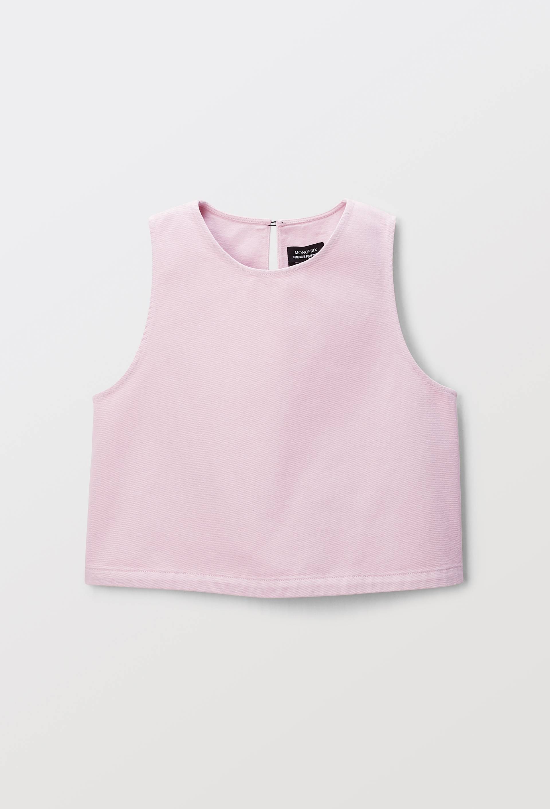 Top sans manches uni en coton BIO GOTS, Rose, large image number 2.0