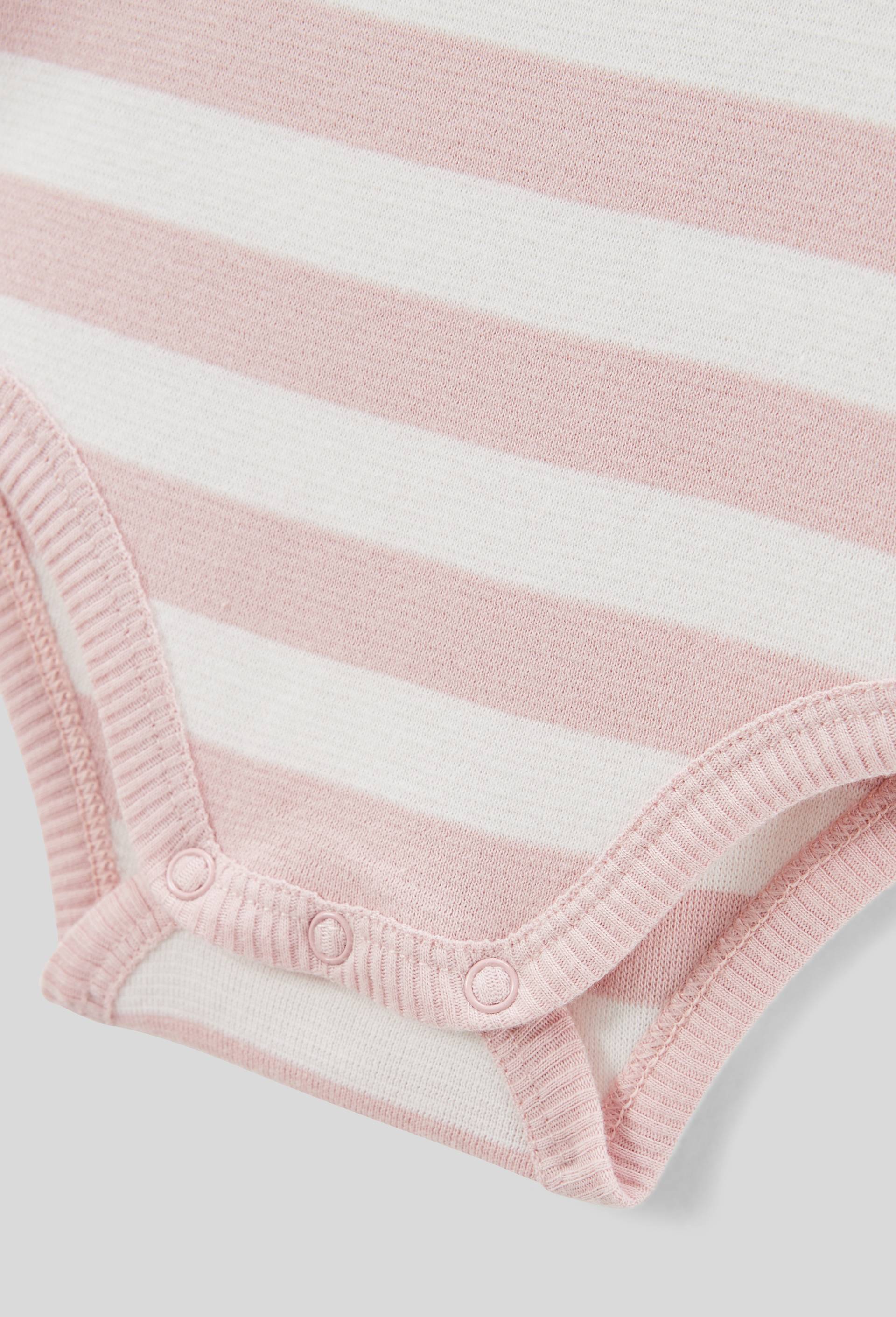Ensemble body et short ray&eacute; en coton BIO GOTS, Rose clair, large image number 2.0