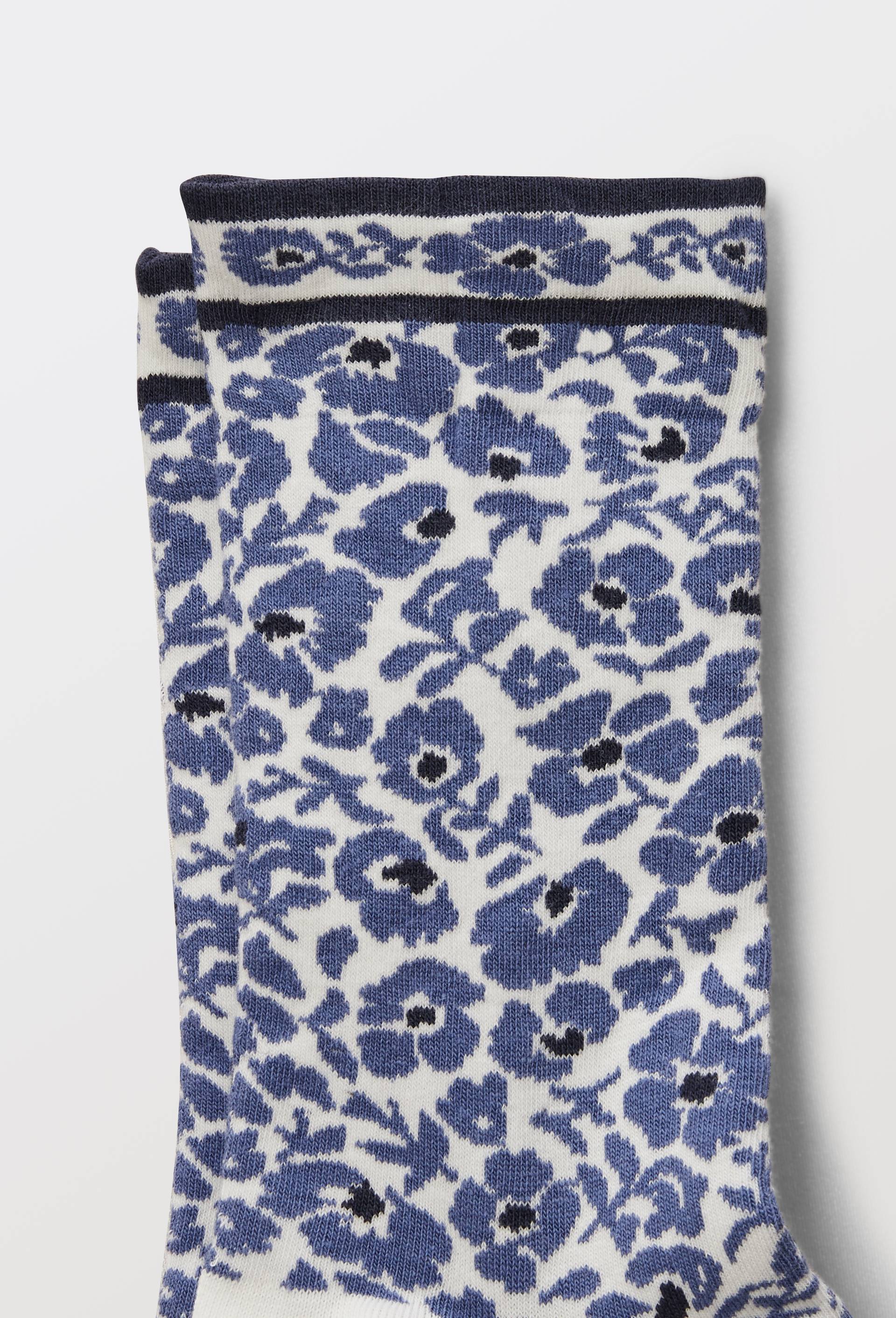 Paire de chaussettes motif liberty en coton, Bleu, large image number 1.0