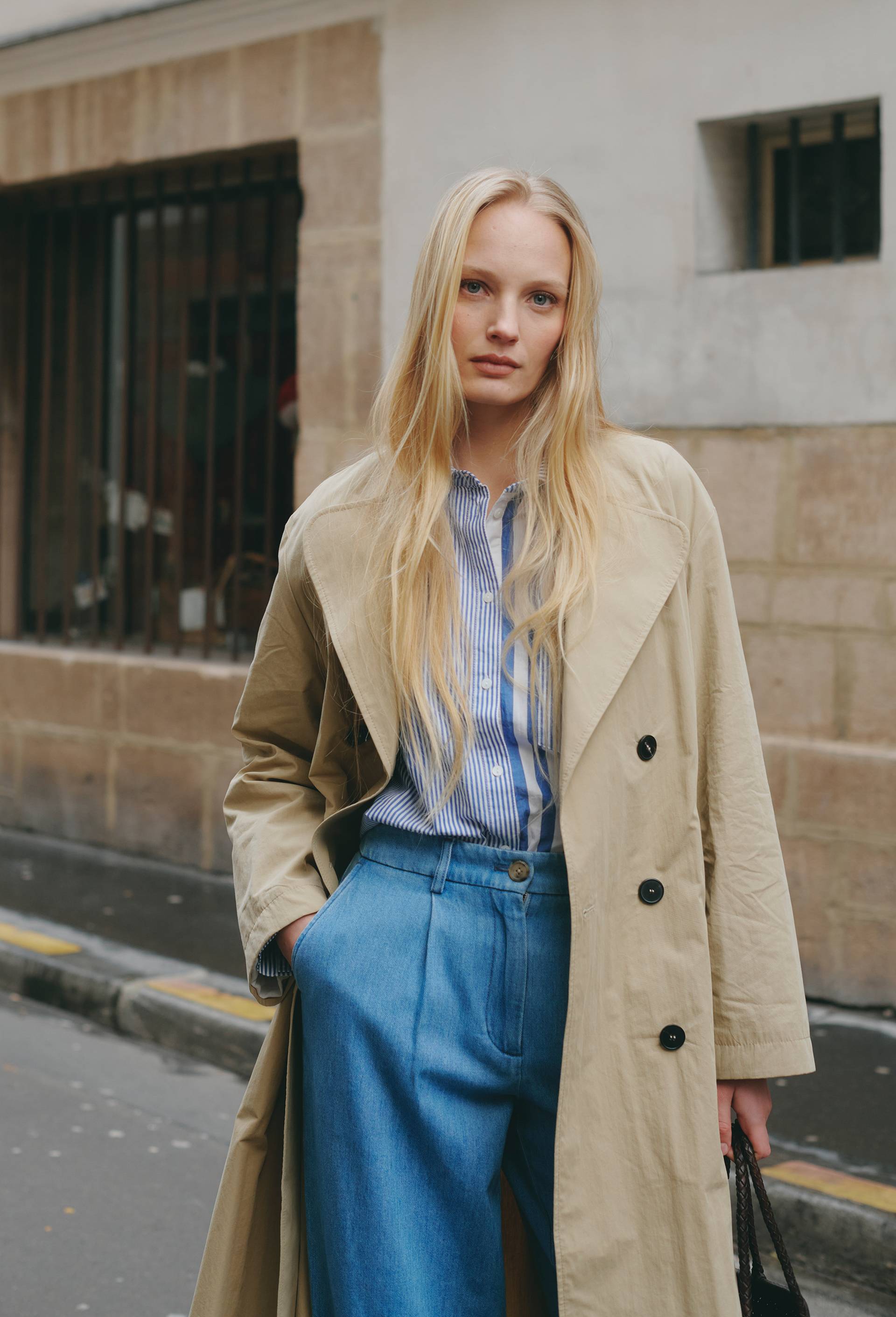 Trench uni long, Beige, large image number 1.0