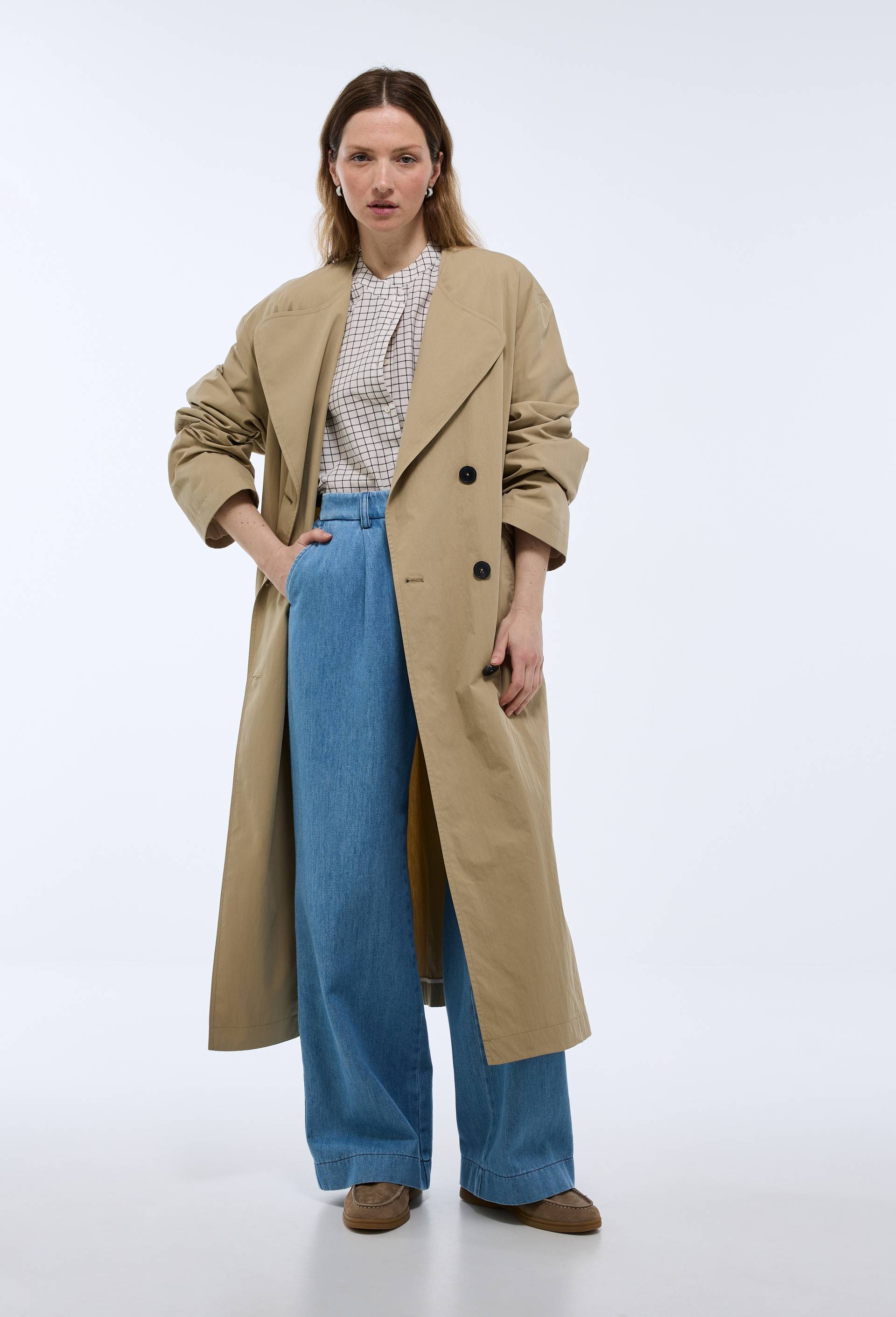 Trench uni long, Beige, large image number 2