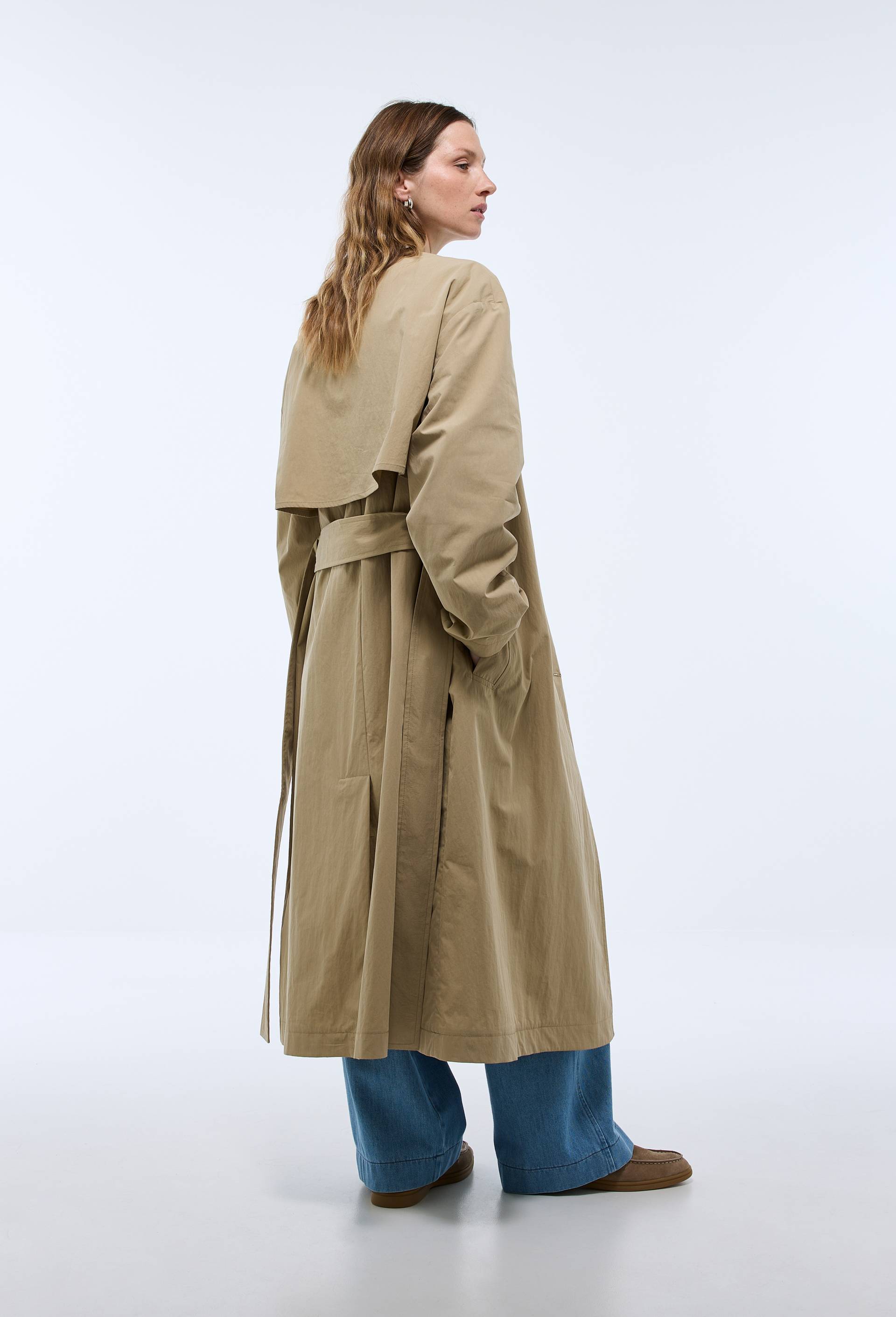 Trench uni long, Beige, large image number 3