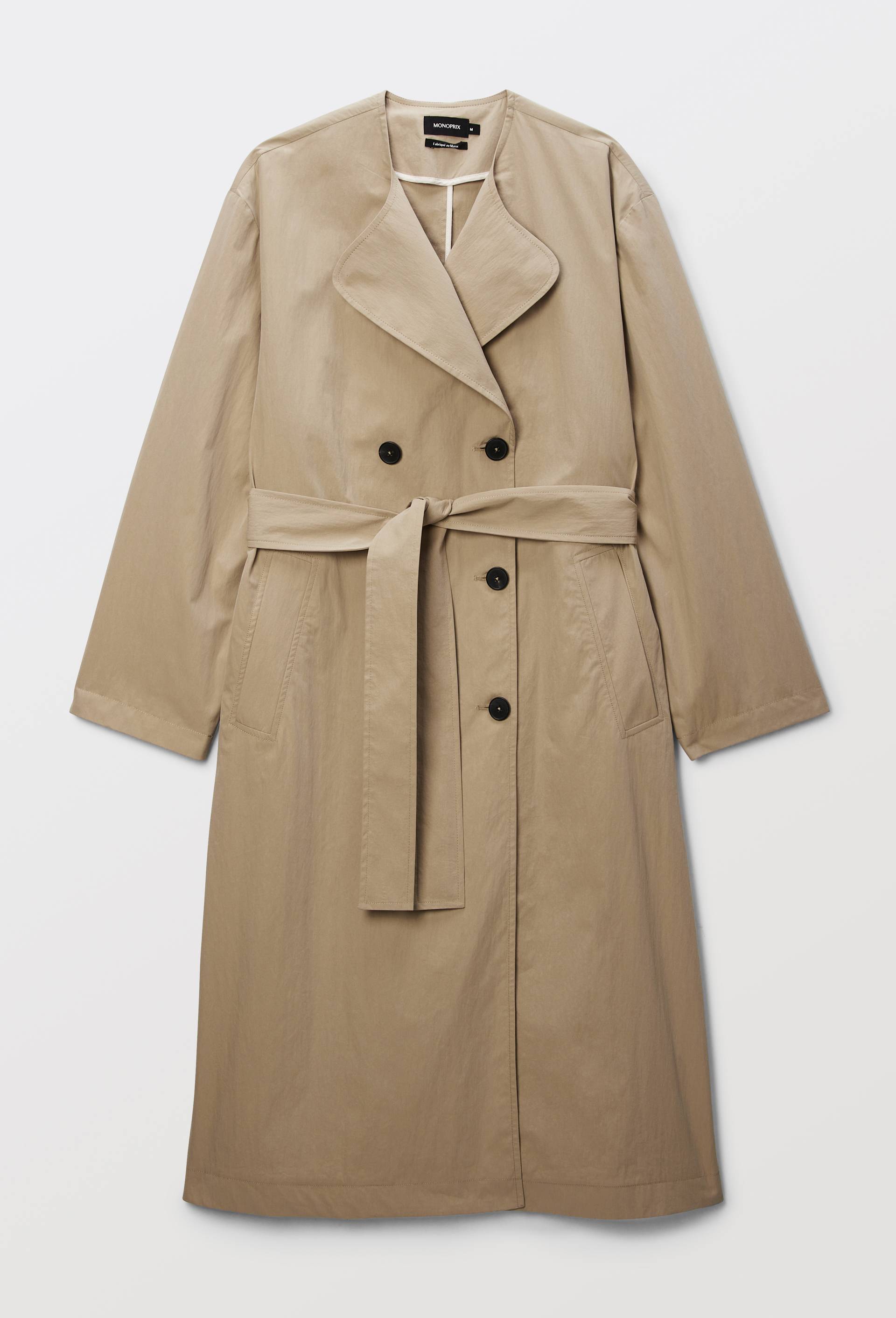 Trench uni long, Beige, large image number 4