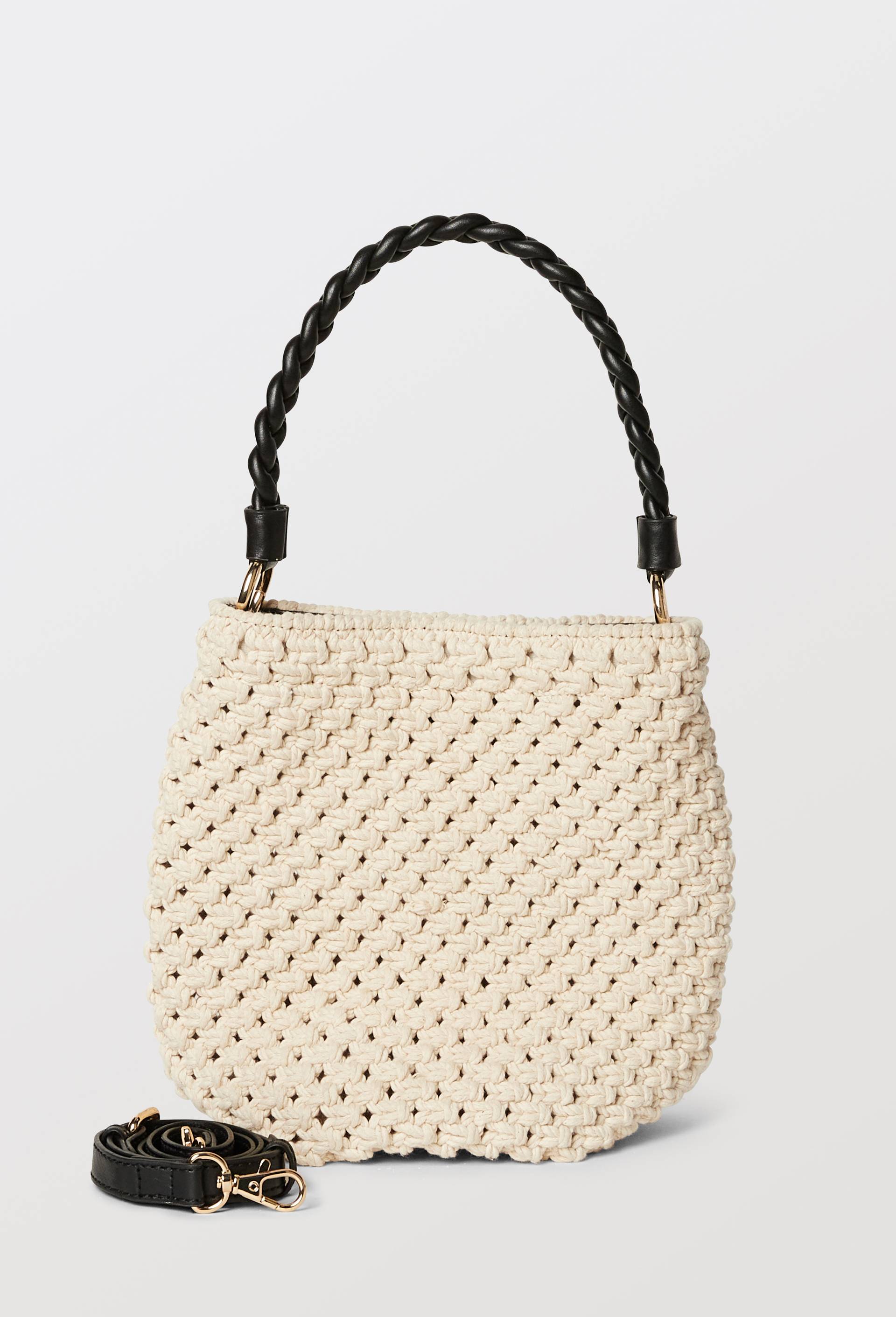 Sac seau en crochet, Ecru, large image number 0