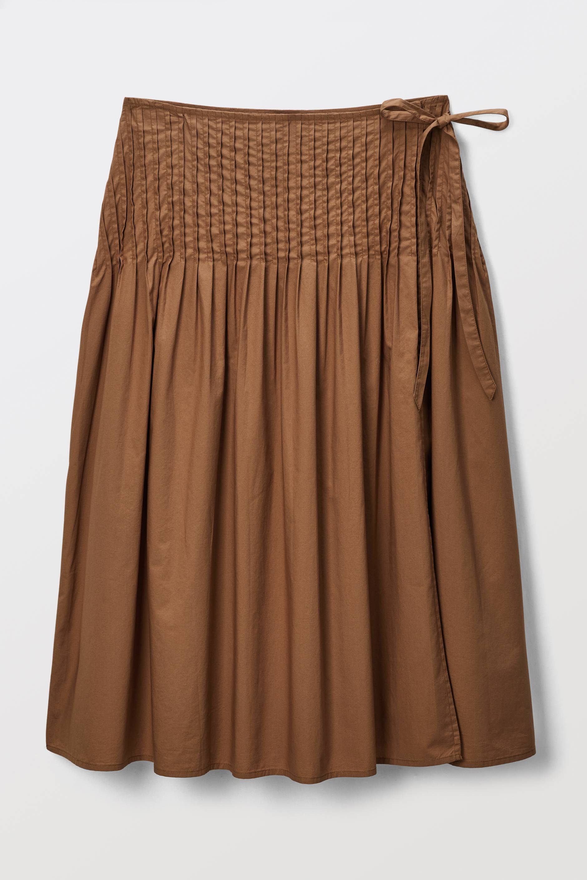 Jupe midi pliss&eacute; unie en coton, Beige, large image number 3.0