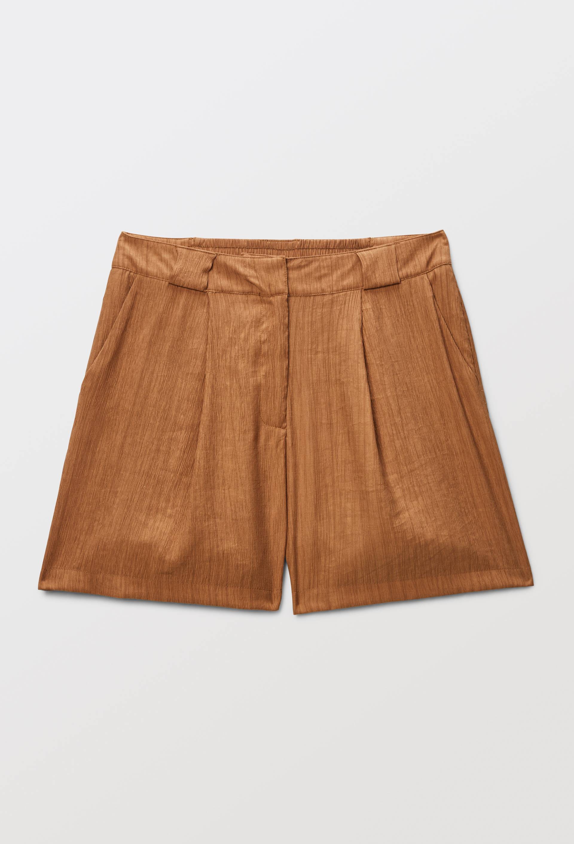 Short uni ceintur&eacute; taille haute, Beige, large image number 2