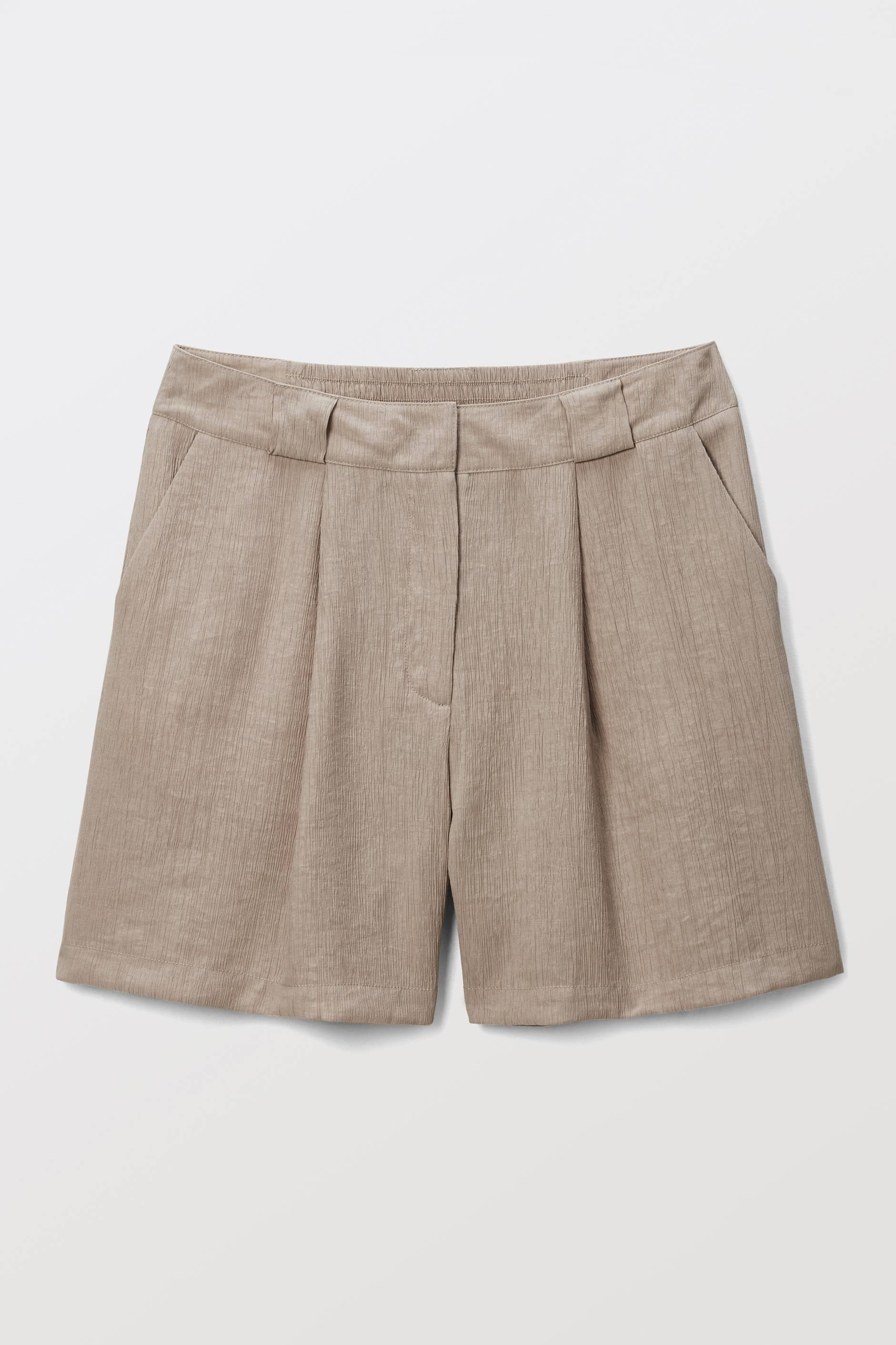 Short uni ceintur&eacute; taille haute, Beige clair, large image number 2.0