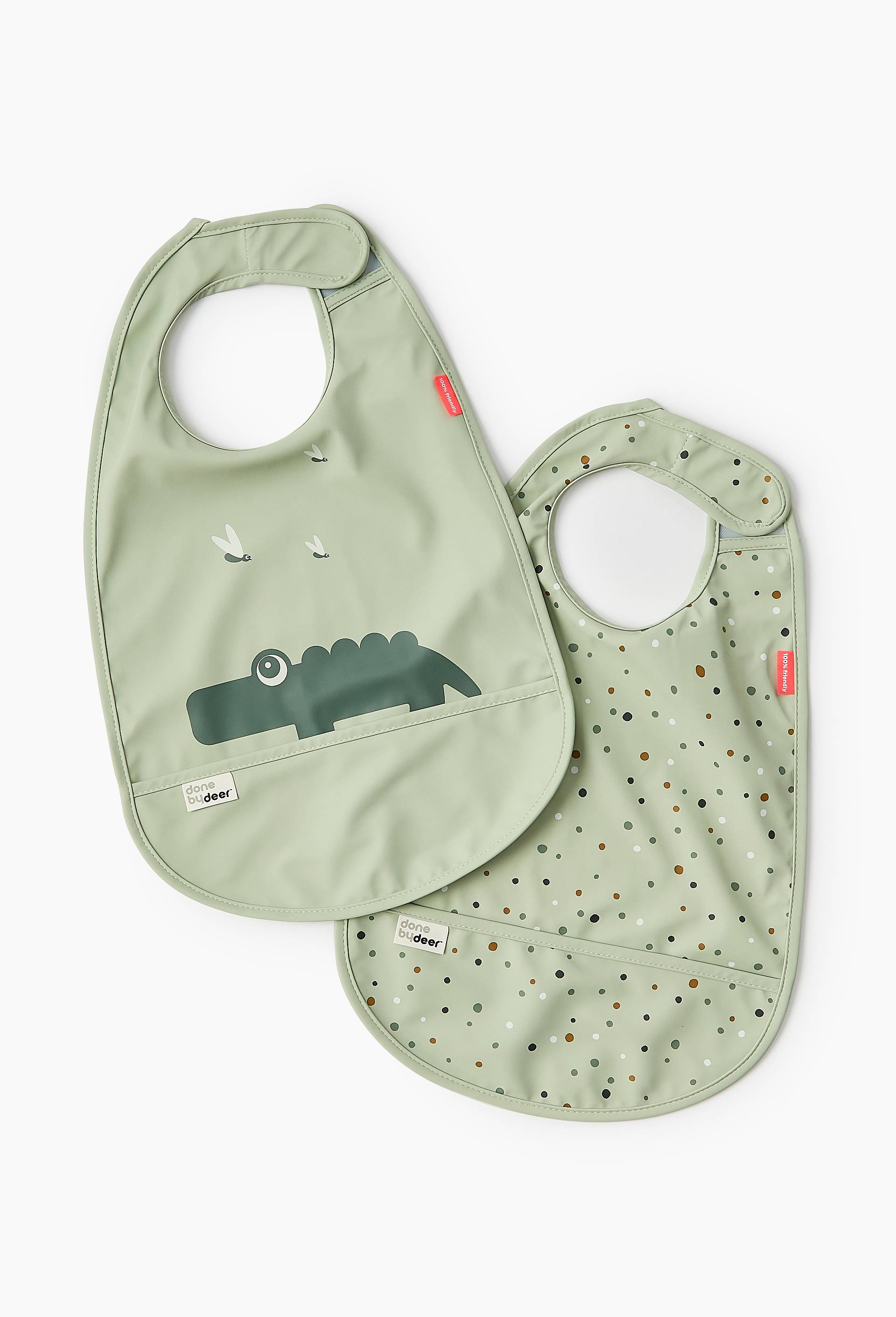2 bavoirs pour enfant, Vert clair, large image number 0