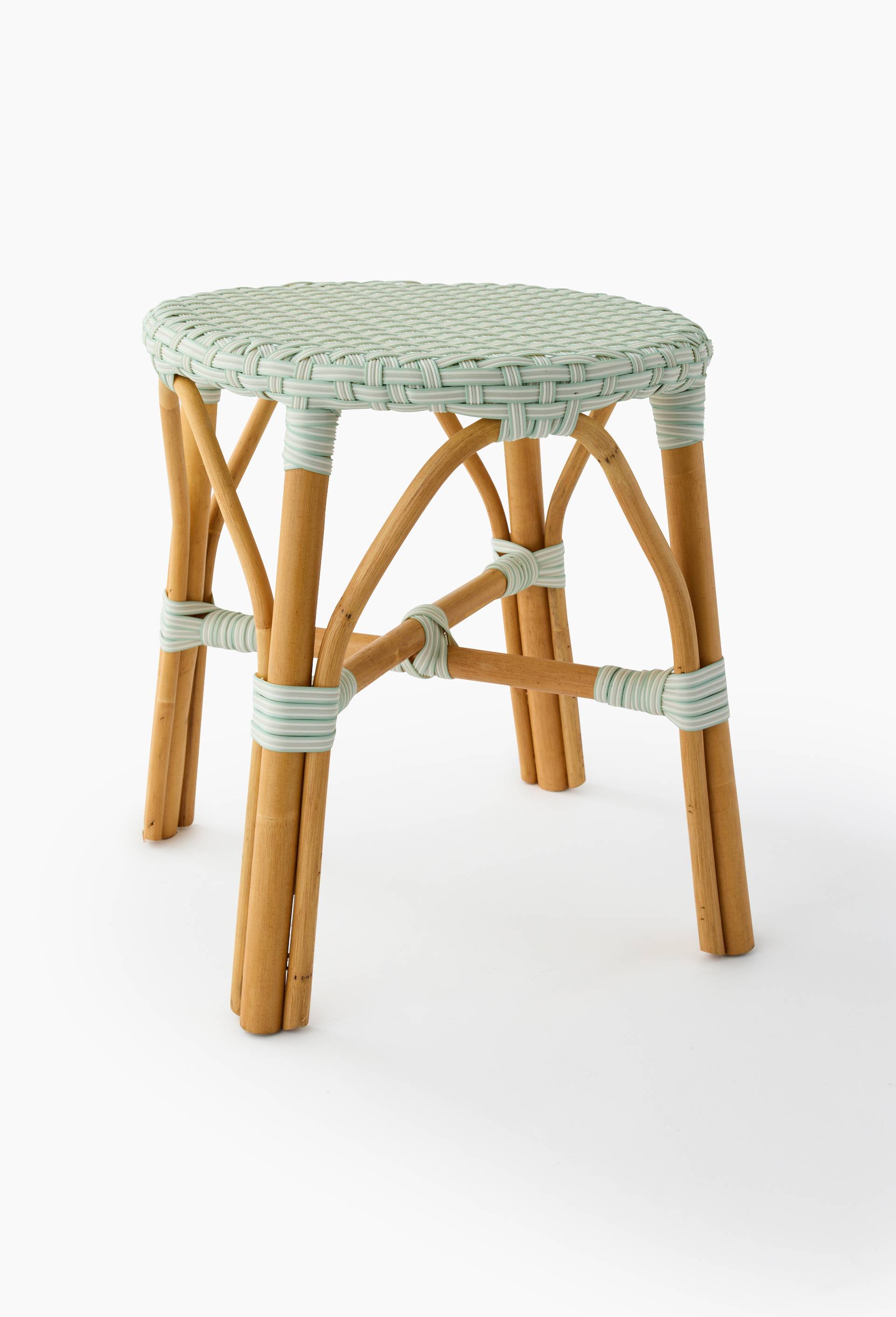 Tabouret bistrot, 38xH38CM, en rotin et plastique, Vert clair, large image number 0