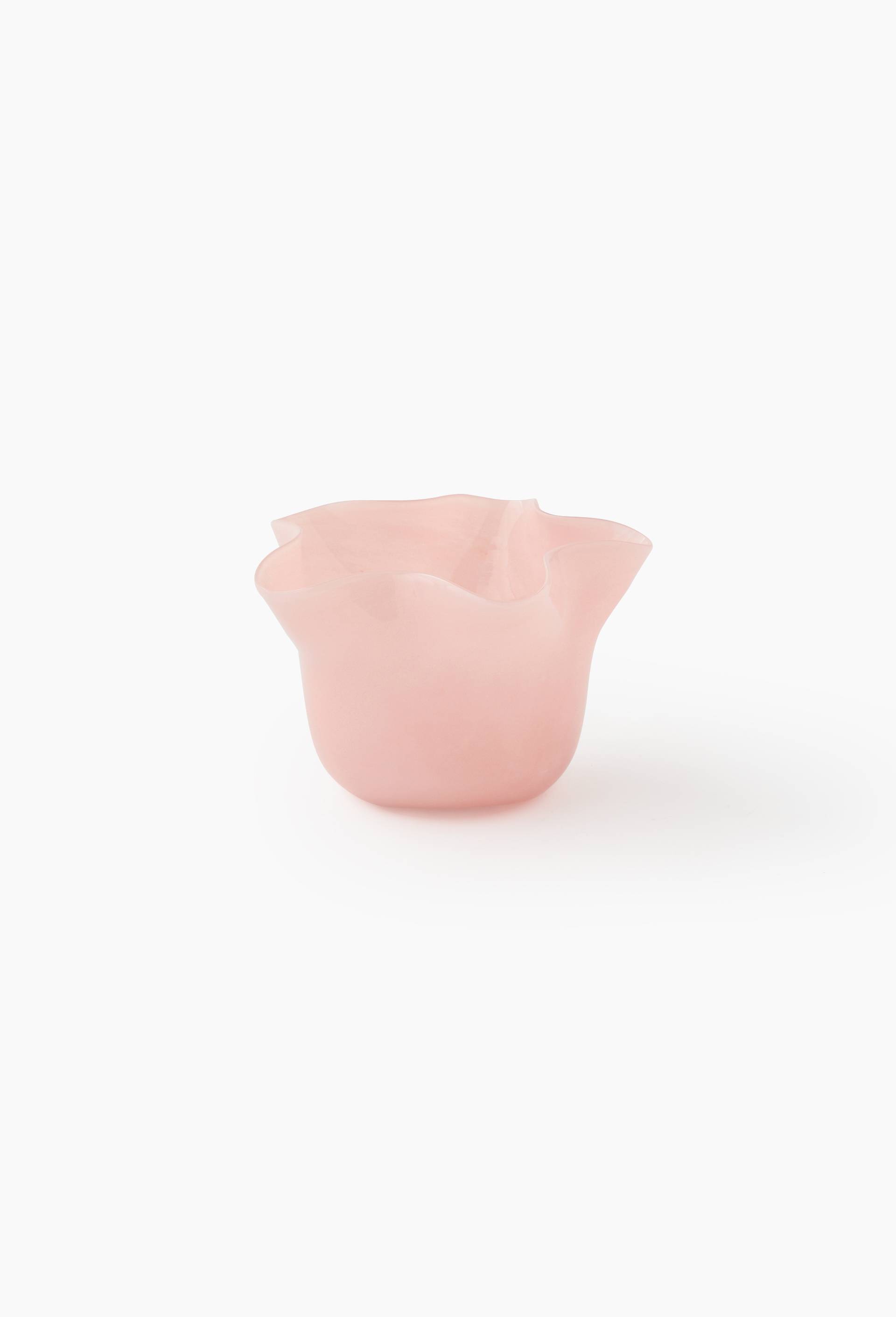 Petit vase vague, 12,5xH9cm, en verre, Rose clair, large image number 1