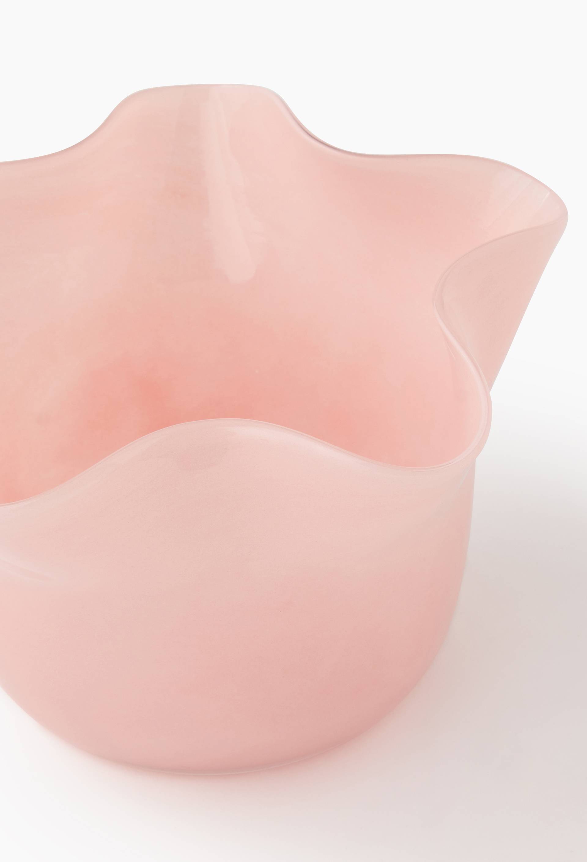 Petit vase vague, 12,5xH9cm, en verre, Rose clair, large image number 2