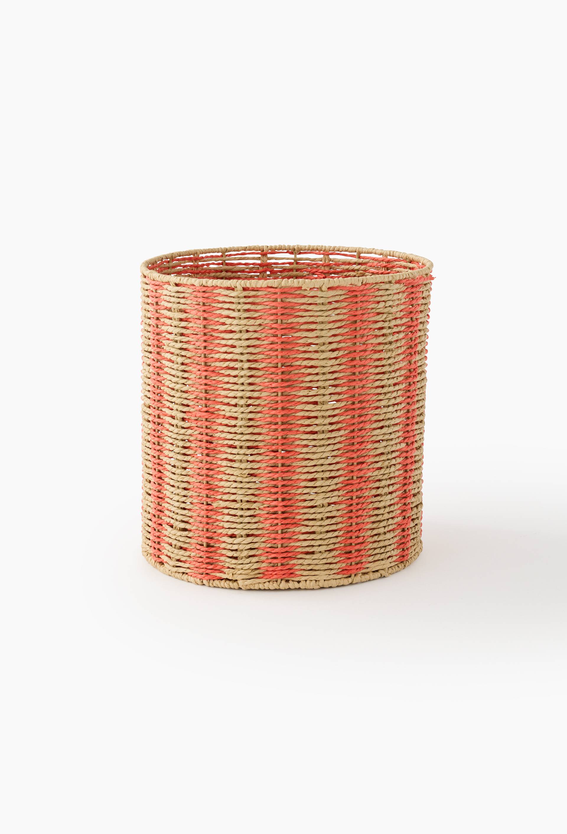Panier rayure, en papier, Beige clair, large image number 1