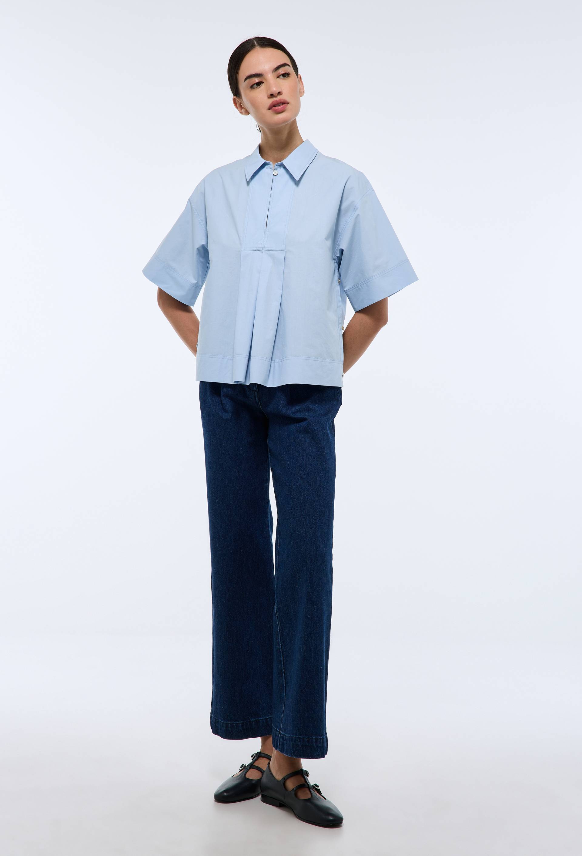 Blouse manches courtes unie en coton BIO GOTS - MONOPRIX - Modalova