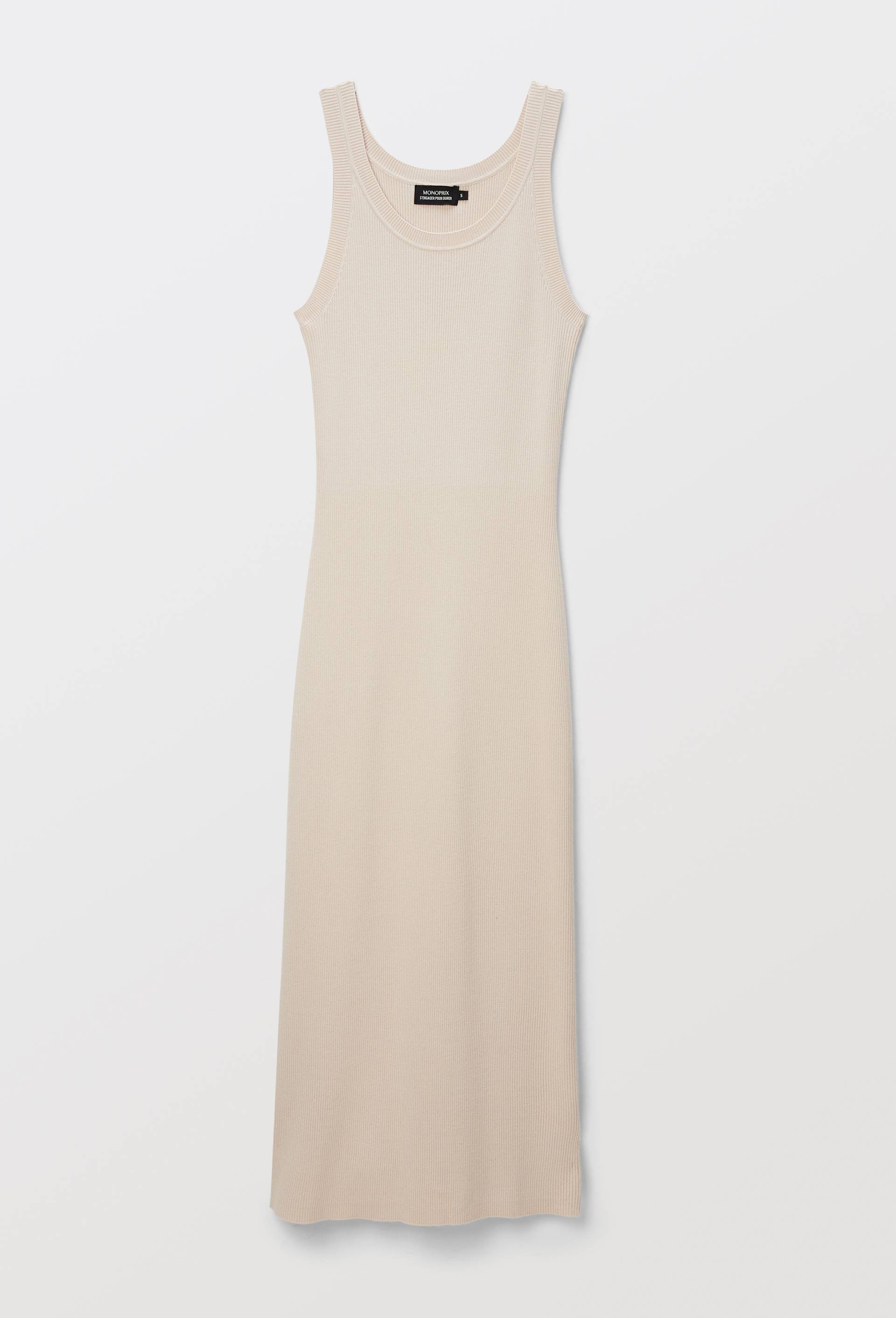 Robe unie en maille, Beige clair, large image number 3