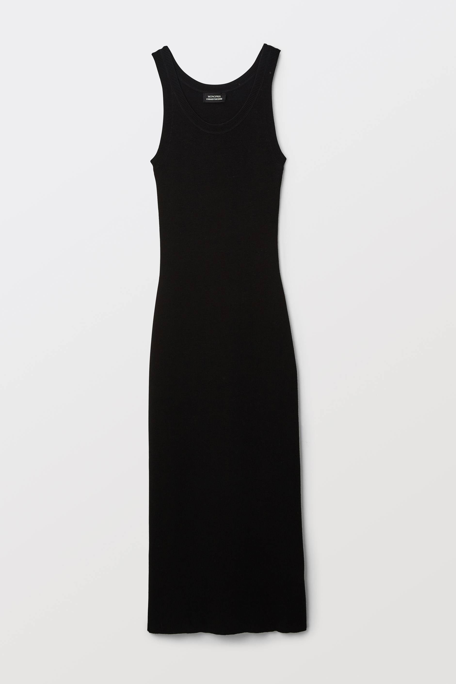 Robe unie en maille, Noir, large image number 2