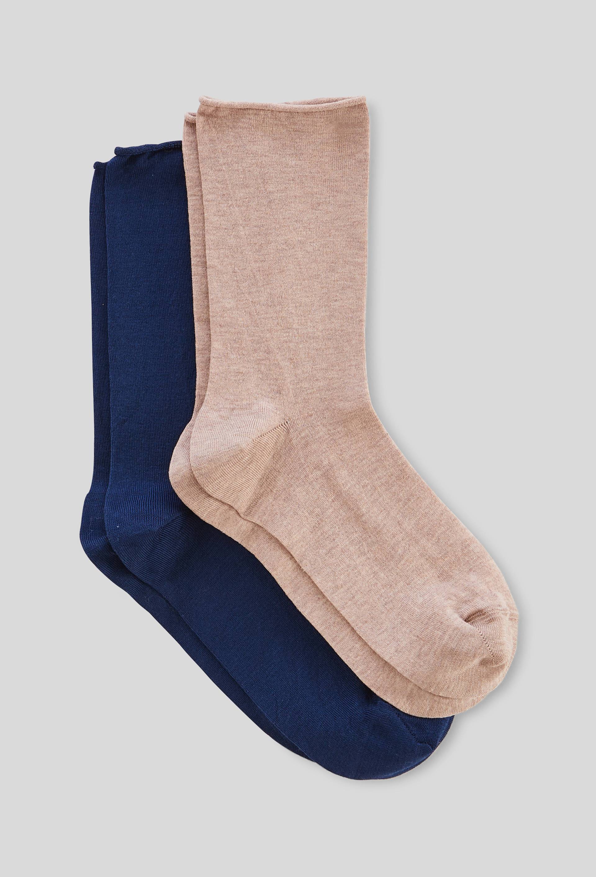 Lot de 2 paires de chaussettes en fil d'&eacute;cosse, Beige, large image number 0