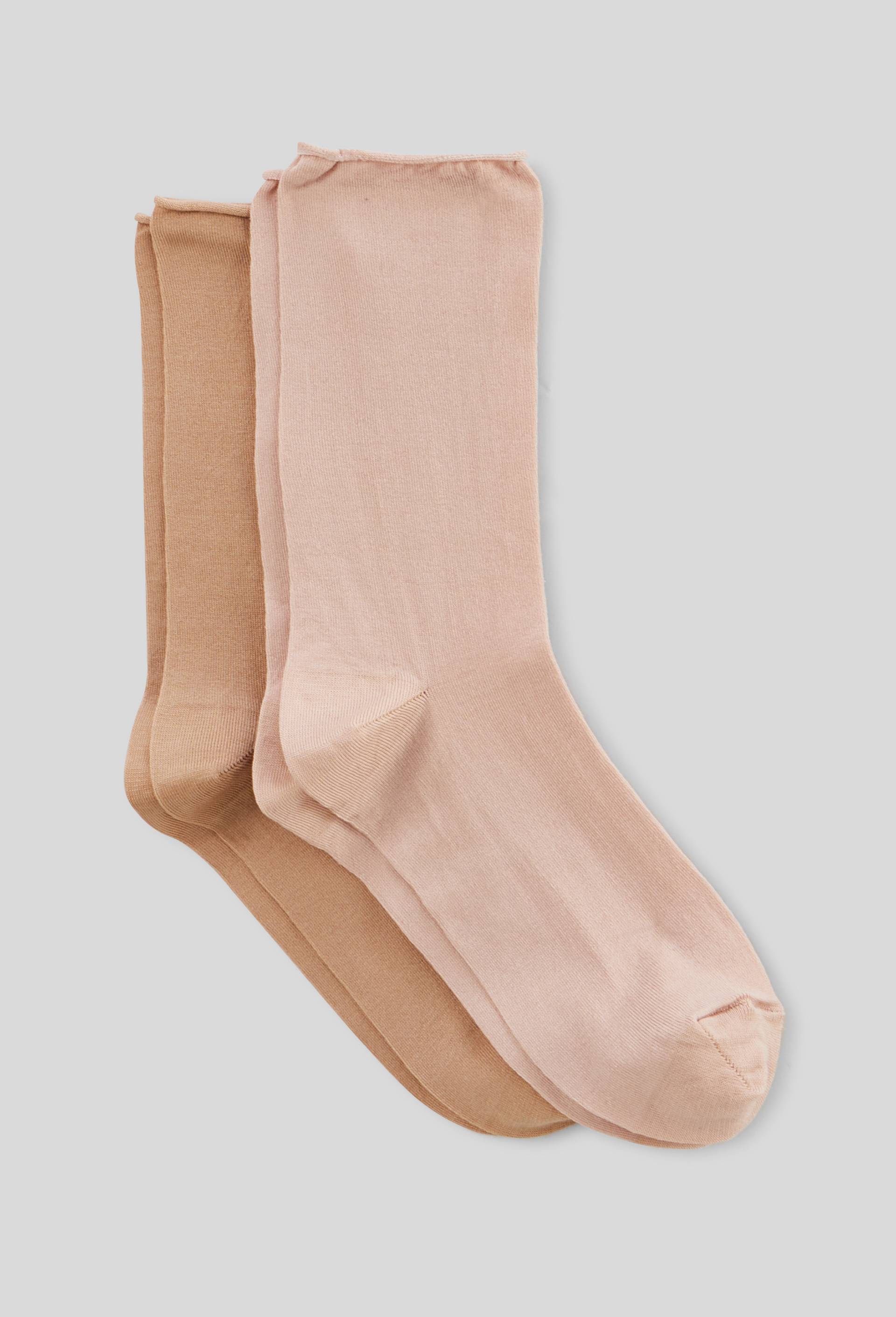 Lot de 2 paires de chaussettes en fil d'&eacute;cosse, Beige, large image number 0