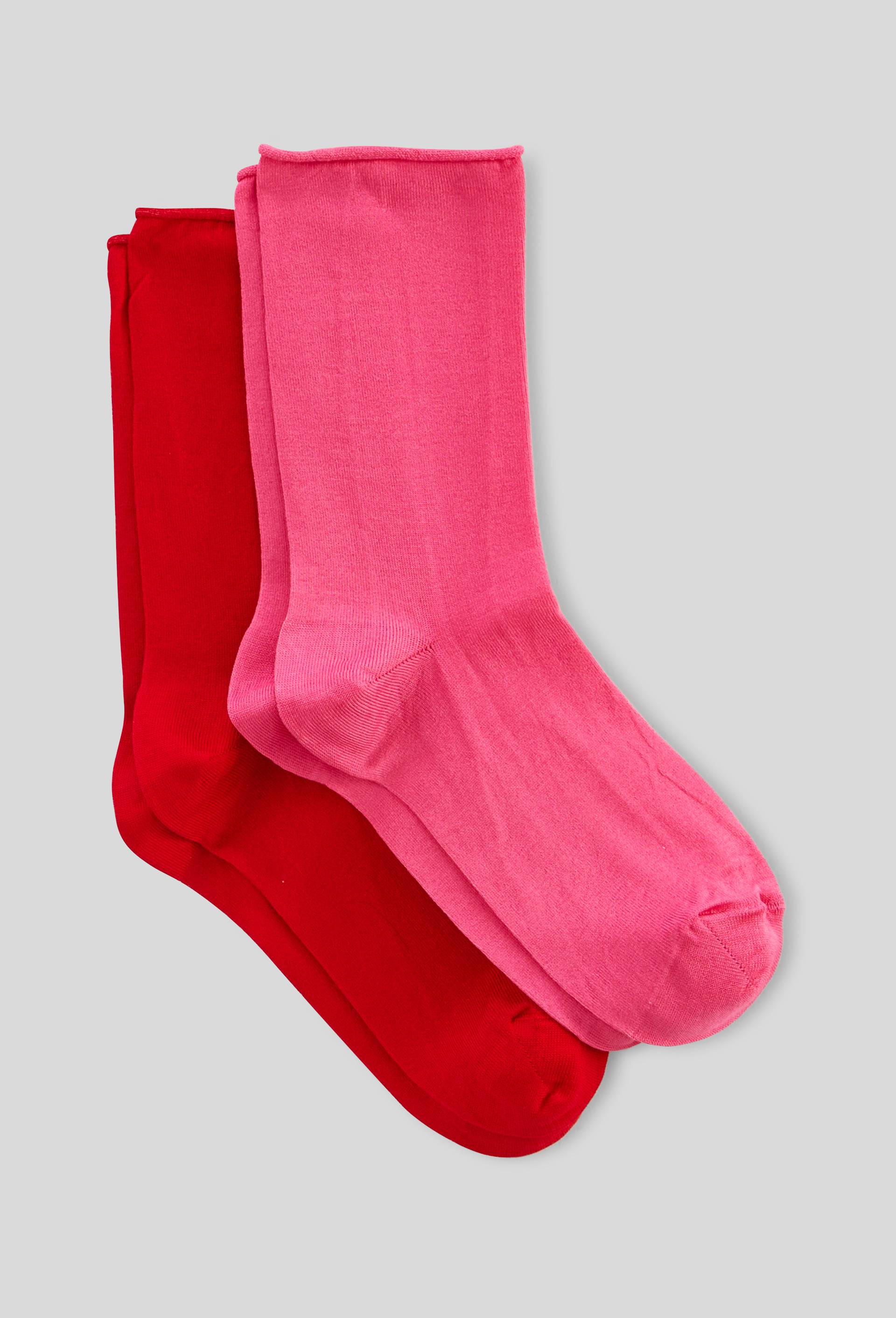 Lot de 2 paires de chaussettes en fil d'écosse, Rouge, swatch image