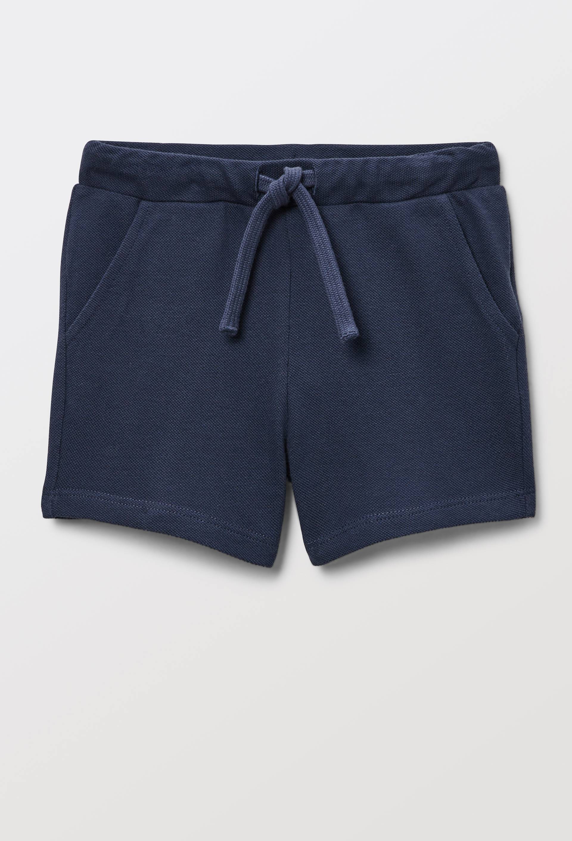 Short uni en piqu&eacute; de coton BIO GOTS, Bleu fonc&eacute;, large image number 0