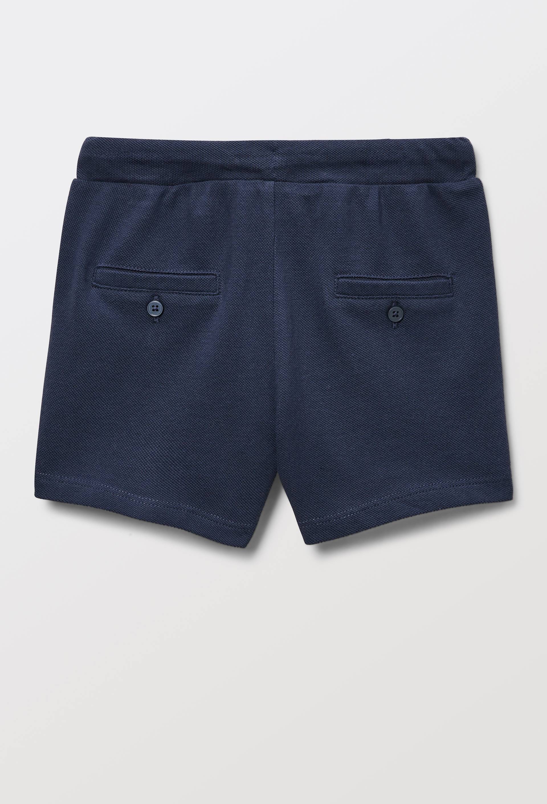 Short uni en piqu&eacute; de coton BIO GOTS, Bleu fonc&eacute;, large image number 1