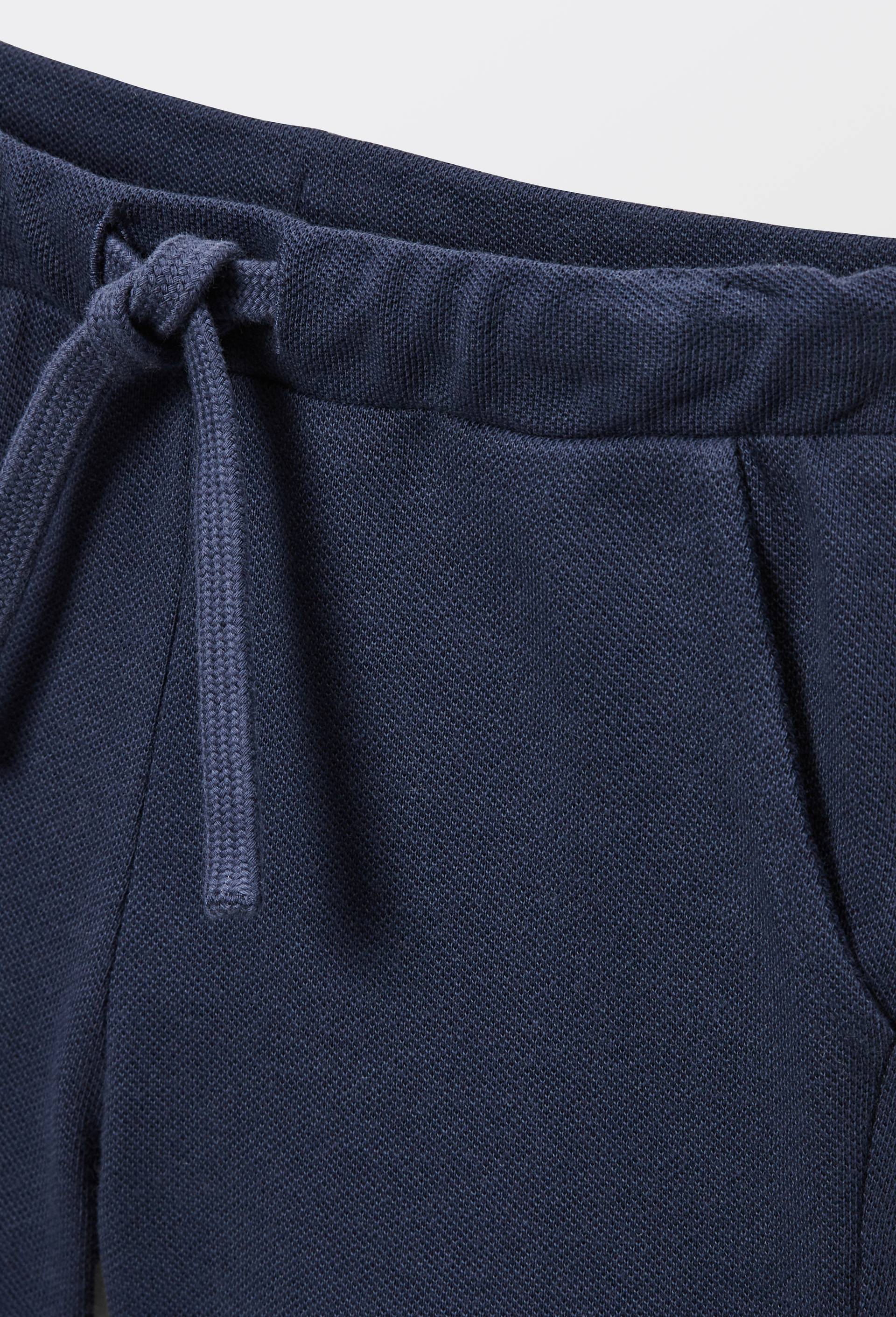 Short uni en piqu&eacute; de coton BIO GOTS, Bleu fonc&eacute;, large image number 2.0