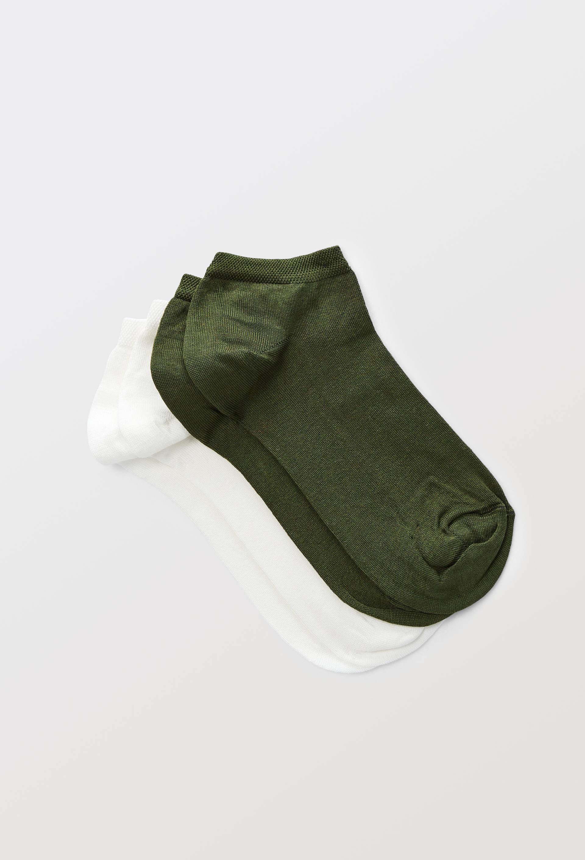 Lot de 2 mini-socquettes en fil d'&eacute;cosse, Vert fonc&eacute;, swatch image