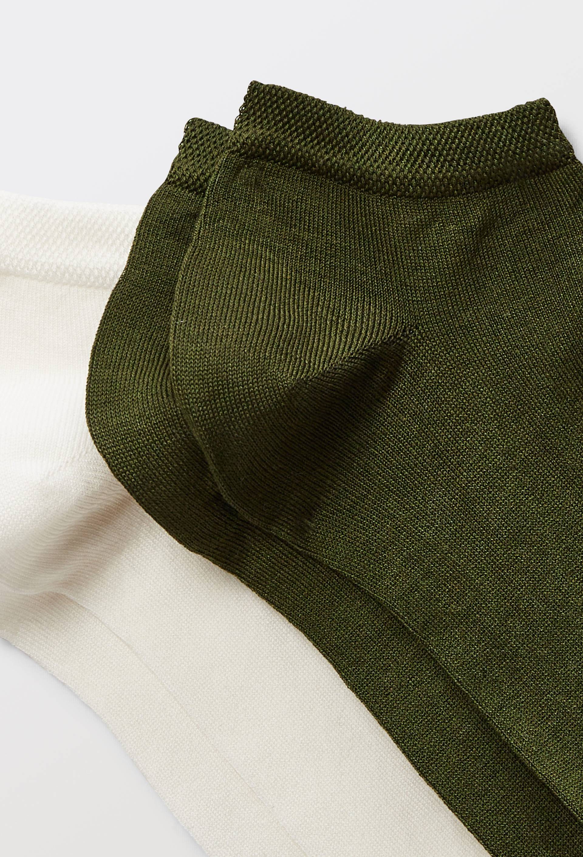 Lot de 2 mini-socquettes en fil d'&eacute;cosse, Vert fonc&eacute;, large image number 1