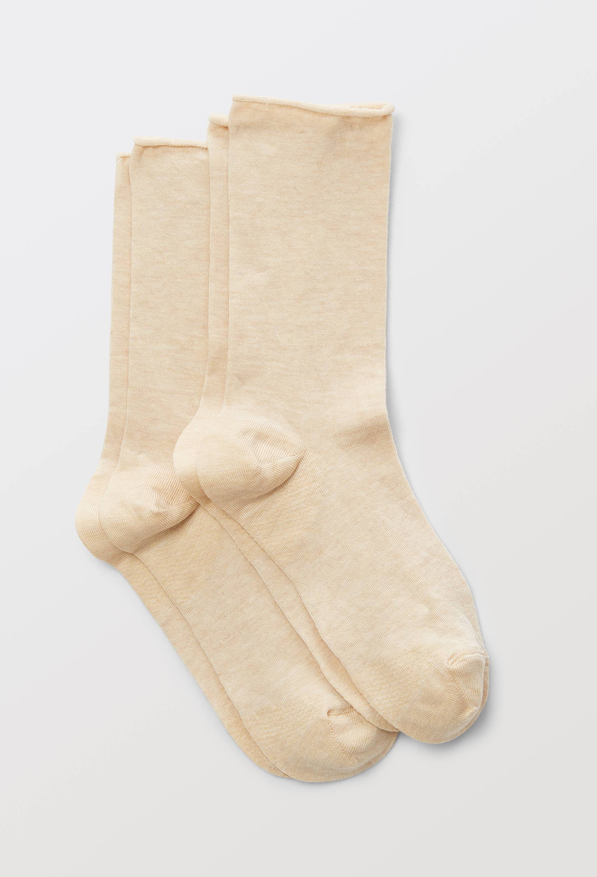 Lot de 2 paires de chaussettes en tencel, Brun, swatch image