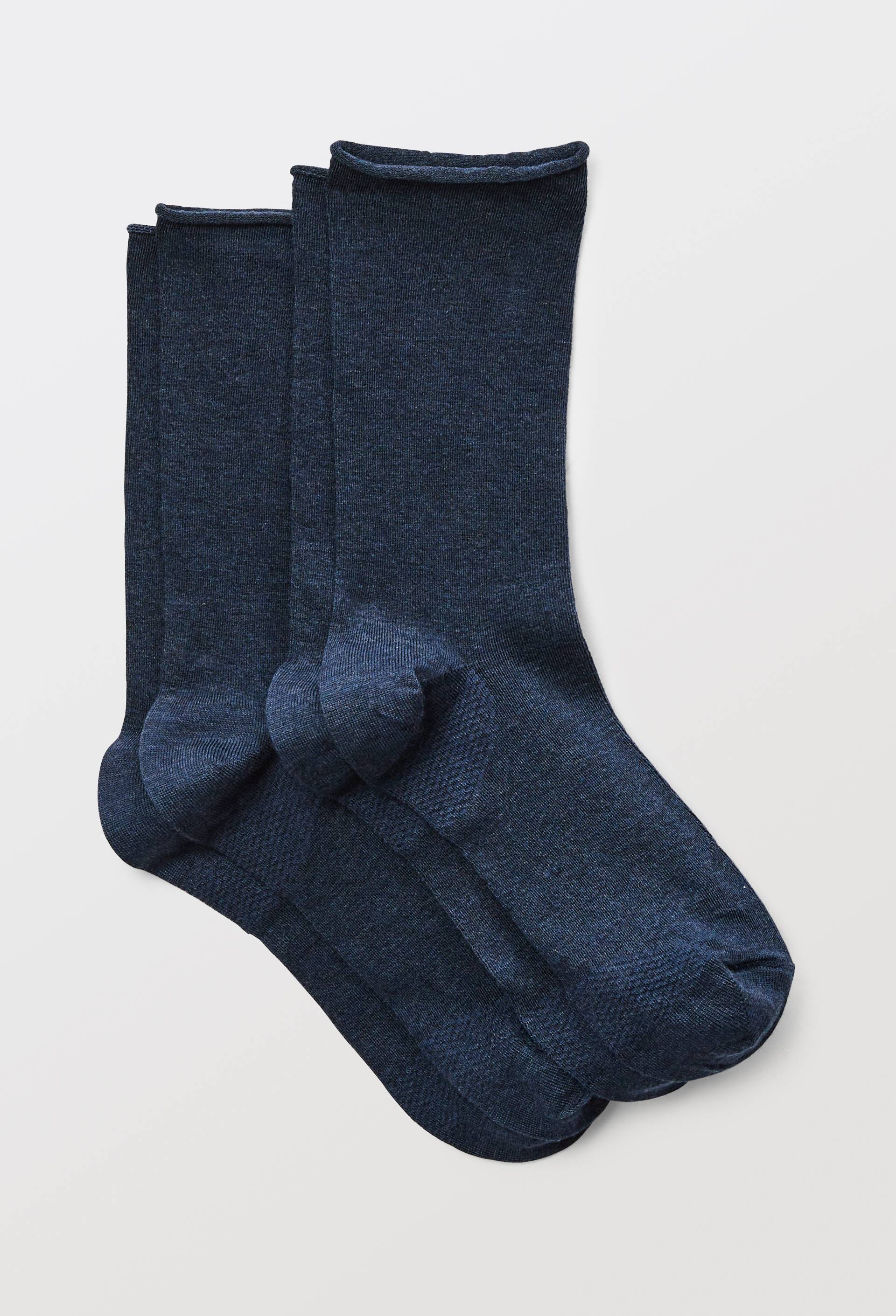 Lot de 2 paires de chaussettes en tencel, Bleu fonc&eacute;, large image number 0