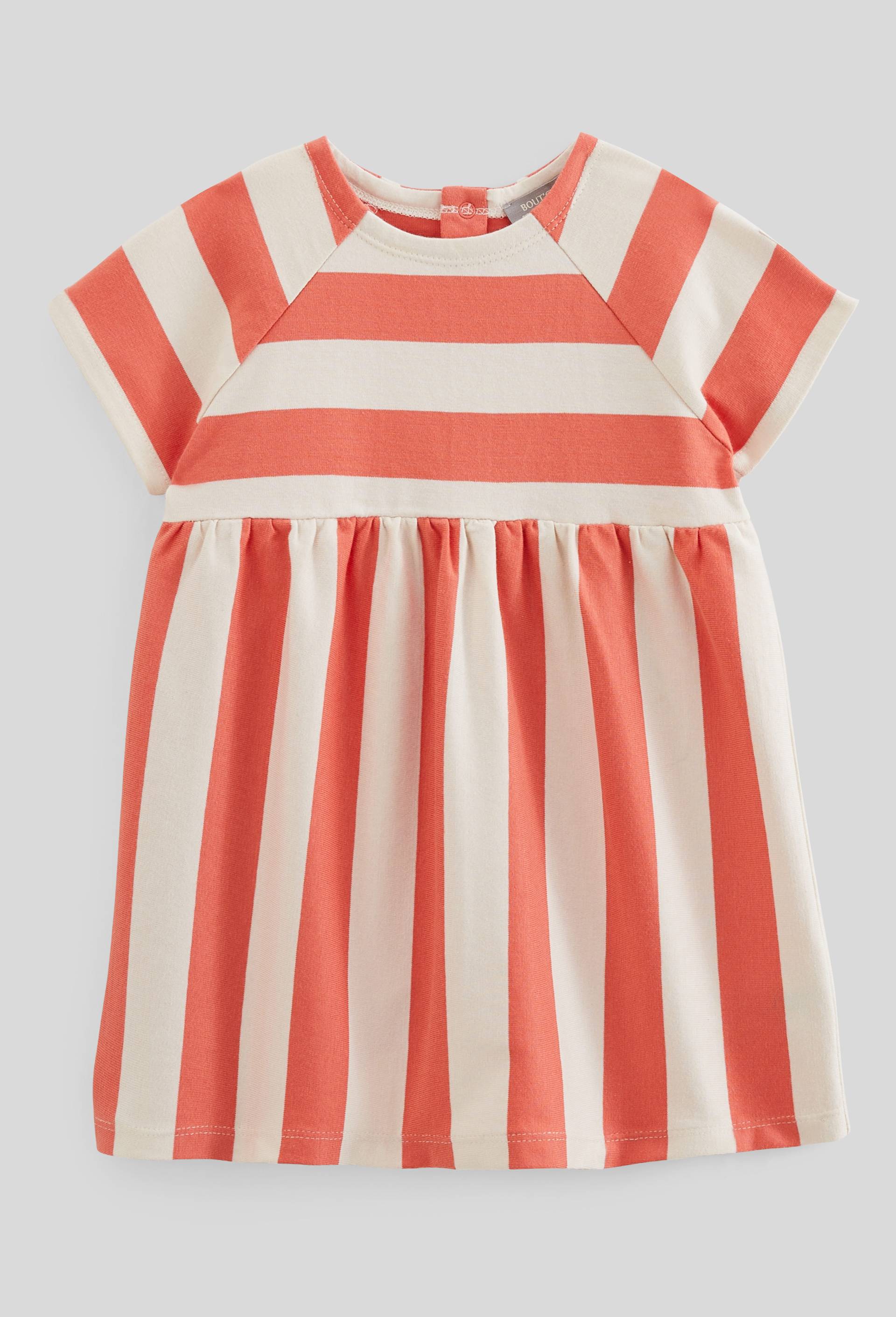 Robe rayée en maille en coton BIO GOTS, Orange, large image number 0