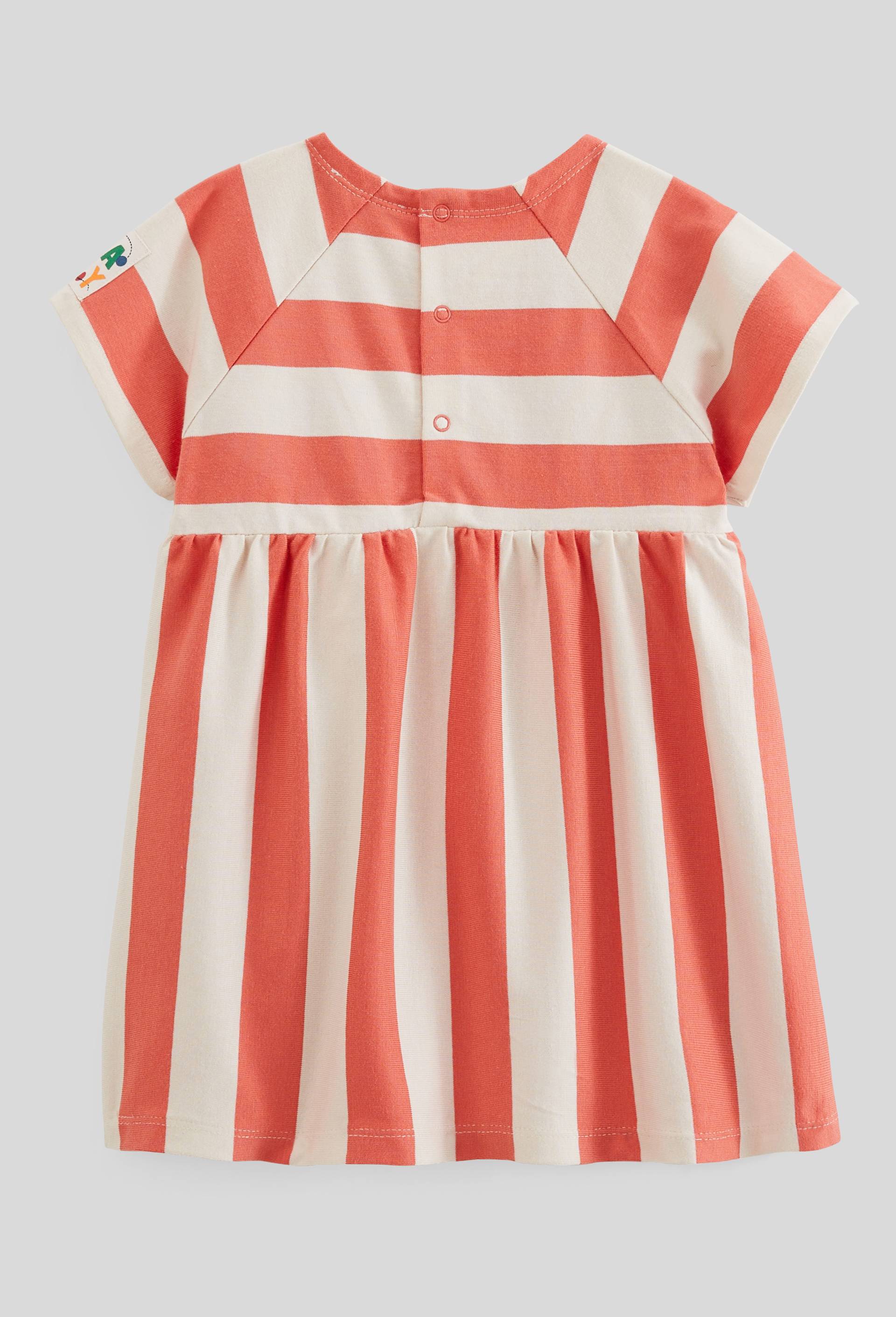 Robe rayée en maille en coton BIO GOTS, Orange, large image number 1.0
