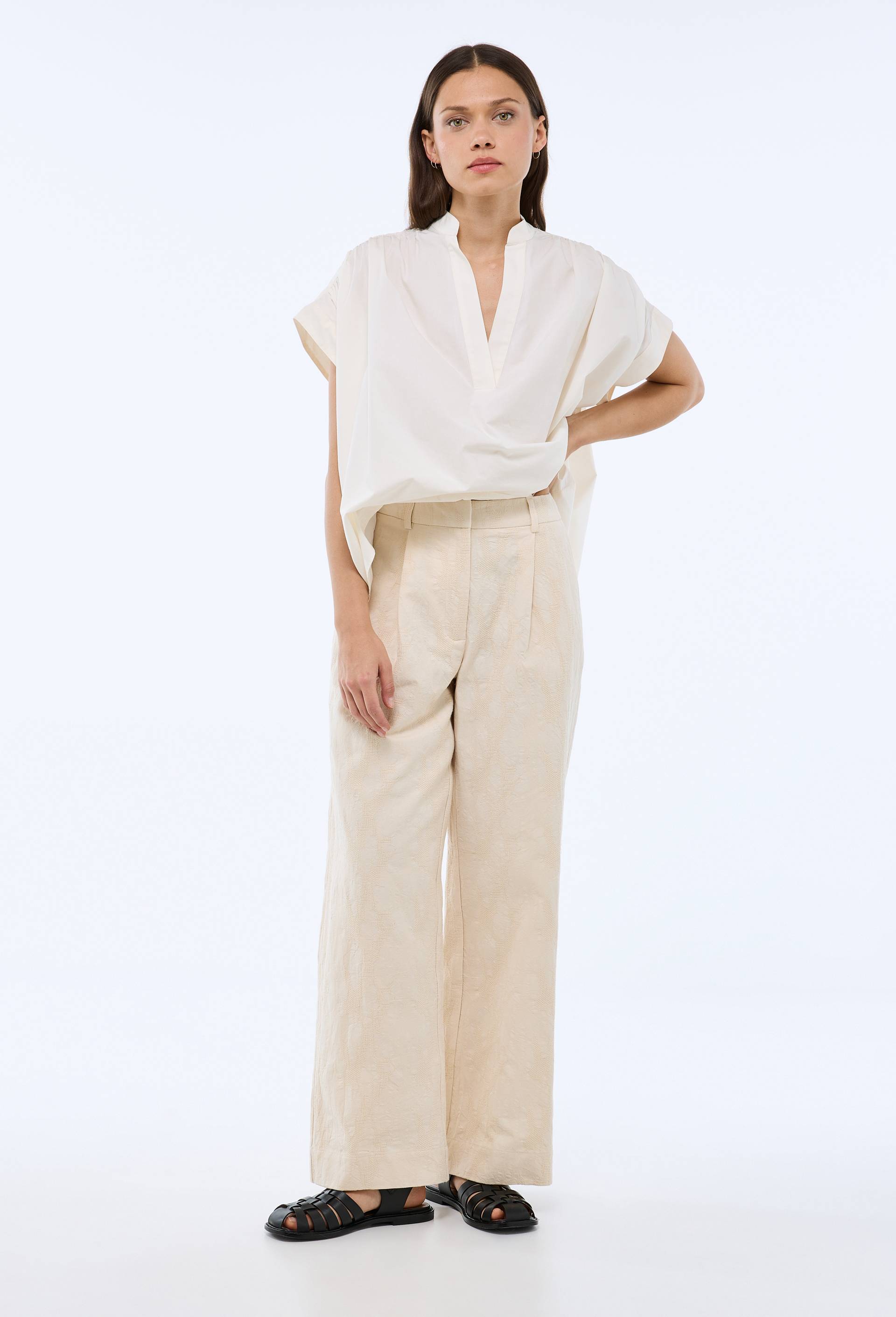Pantalon large fantaisie, Beige clair, large image number 1.0
