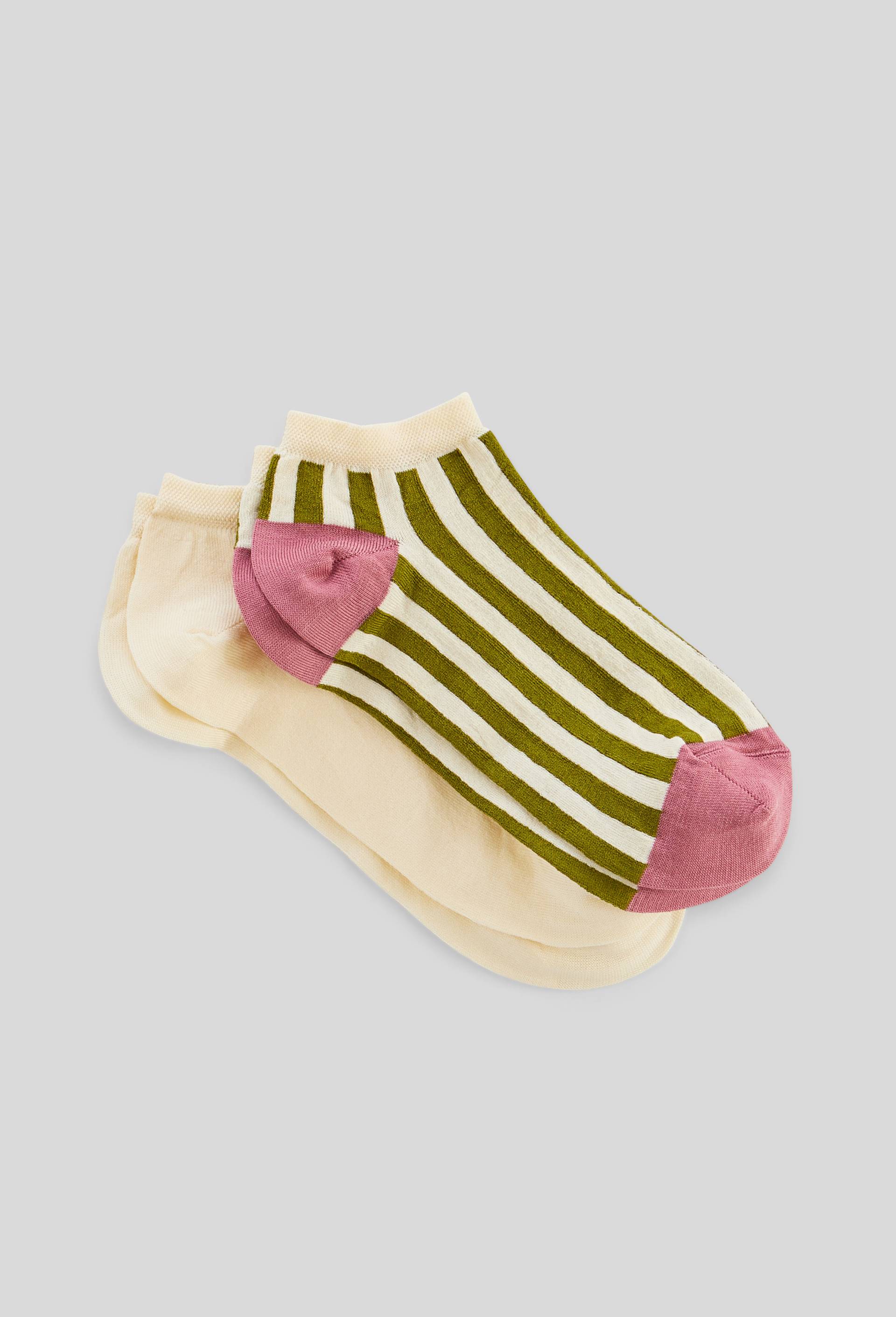 Lot de 2 mini-socquettes en fil d'&eacute;cosse, Vert clair, swatch image