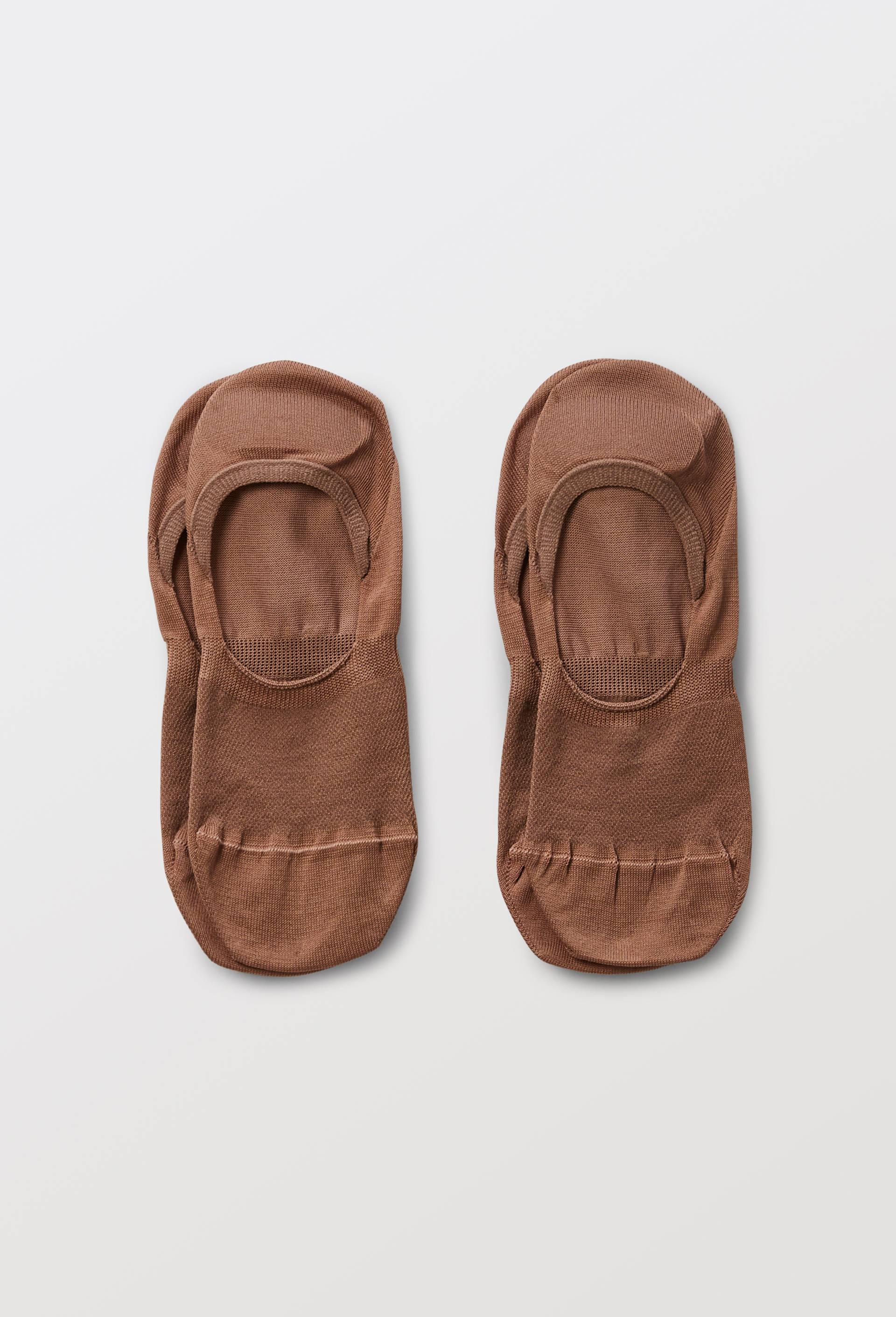 Lot de 2 paires de protège-pied en fil d'écosse, Brun foncé, swatch image