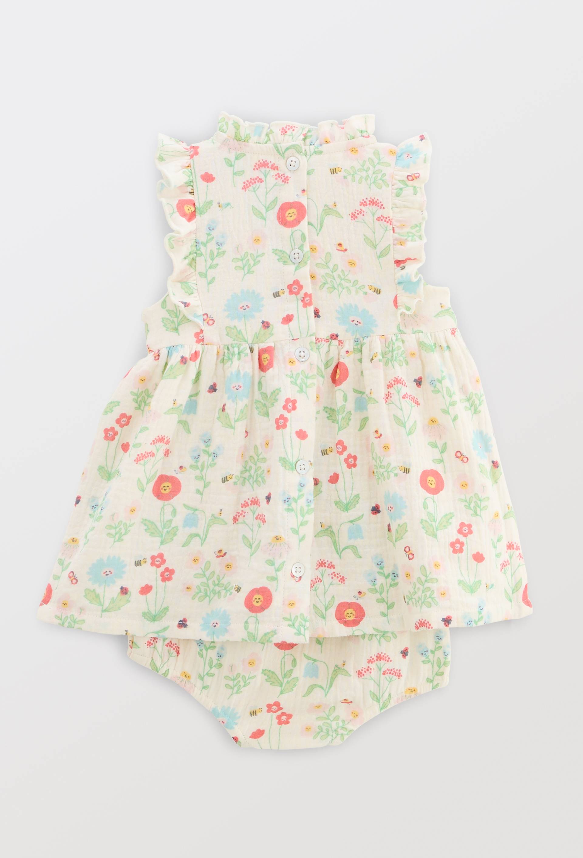 Robe sans manches et bloomer imprimé, Ecru, large image number 2